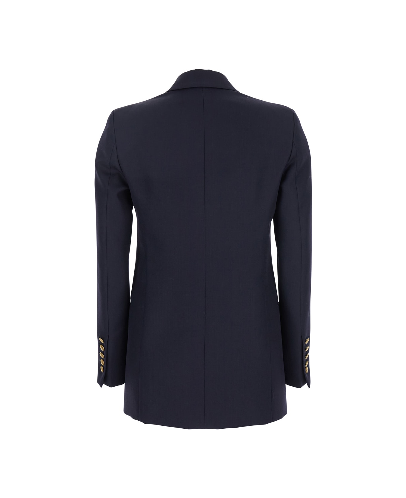 The Seafarer 
betty
 Blue Jacket With Shoulder Pads And Metallic Buttons In Virgin Wool Woman - Blu