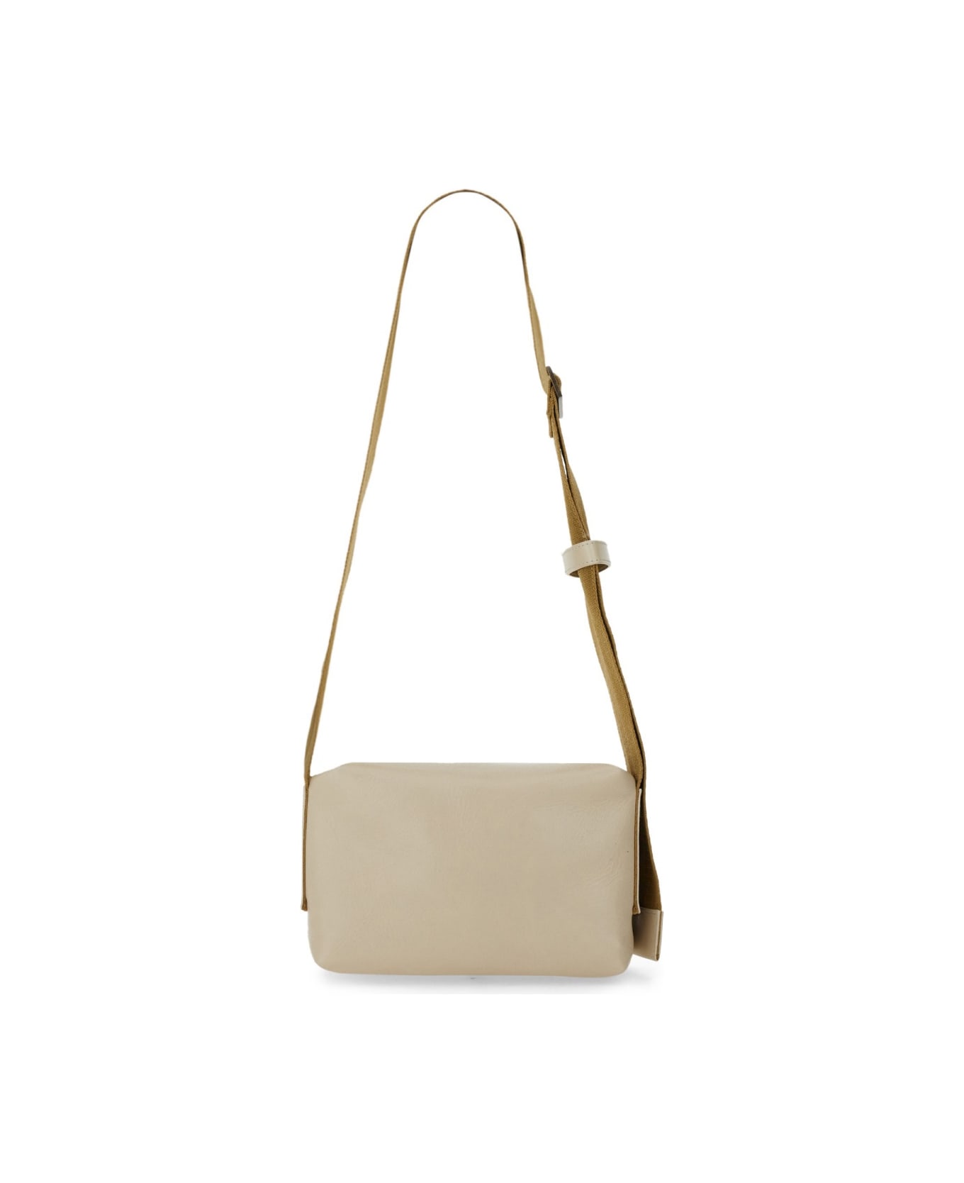 Uma Wang Leather Shoulder Bag - BEIGE
