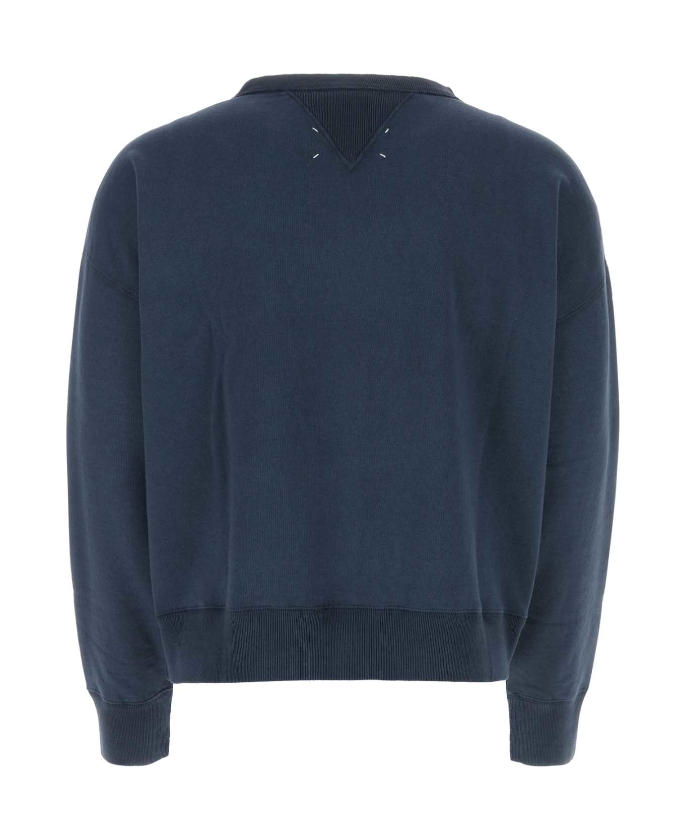 Maison Margiela Navy Blue Cotton Sweatshirt - Blue フリース