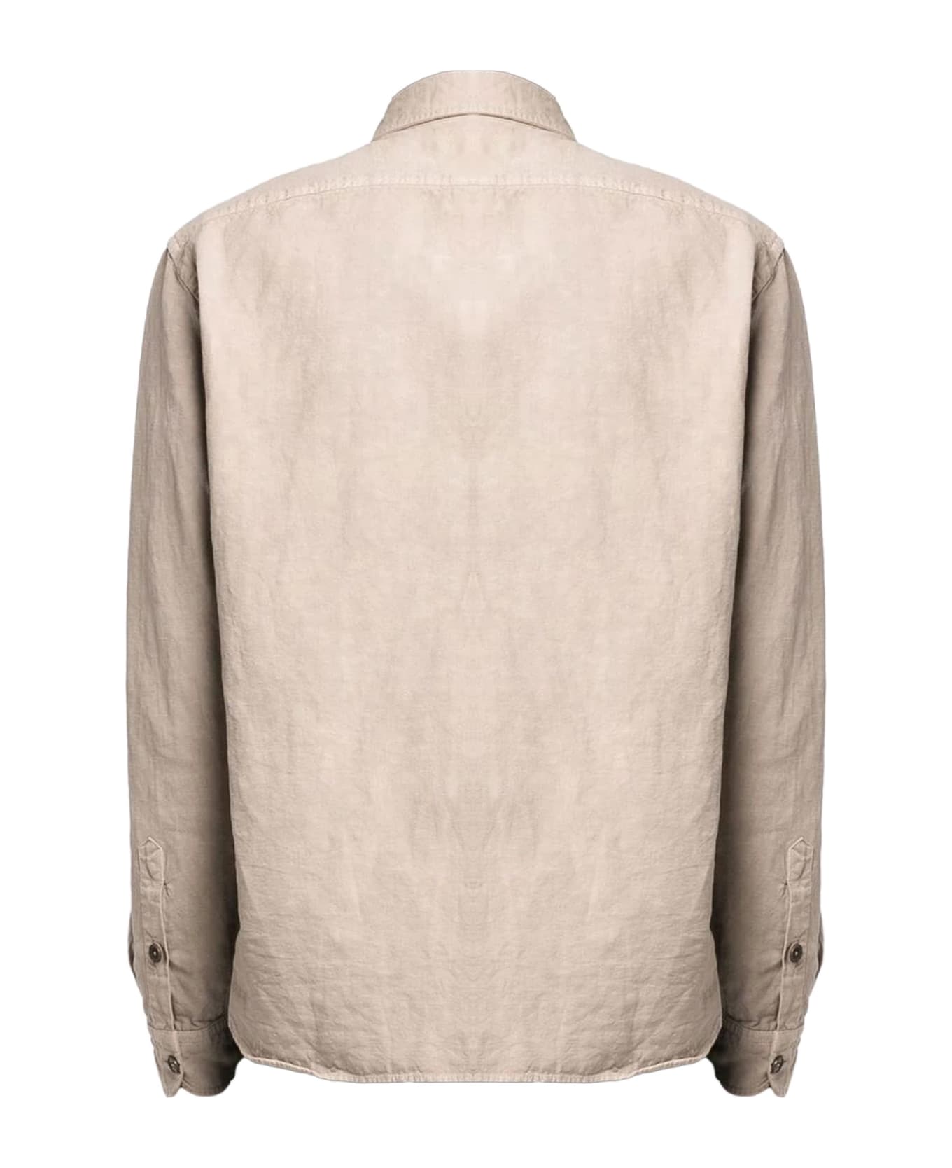 Fay Garment-dyed Over Shirt In Canvas - Beige