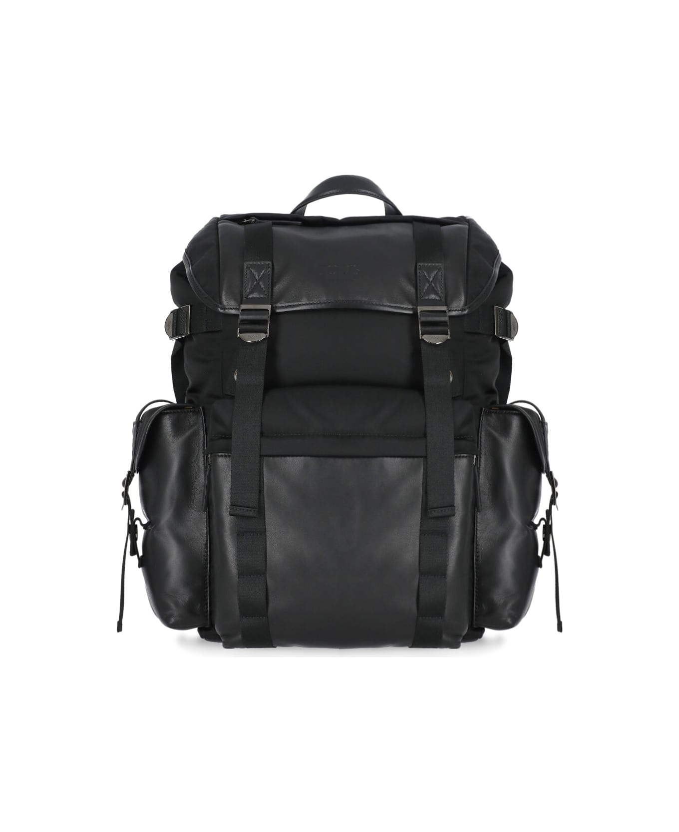 Tod's Leather And Fabric Backpack - Black