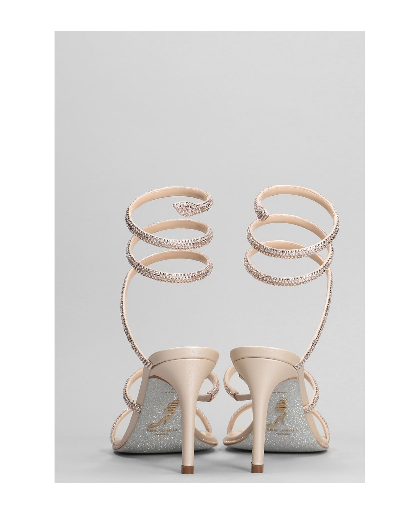 René Caovilla Cleo Sandals In Powder Leather - powder サンダル