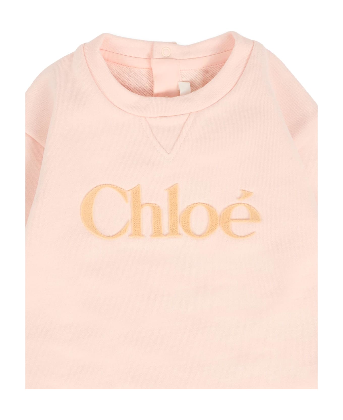 Chloé Pink Sweatshirt For Baby Girl With Logo - Pink