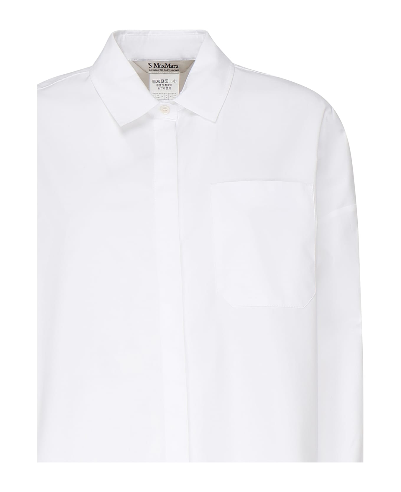 
S Max Mara Straight Poplin Shirt - White