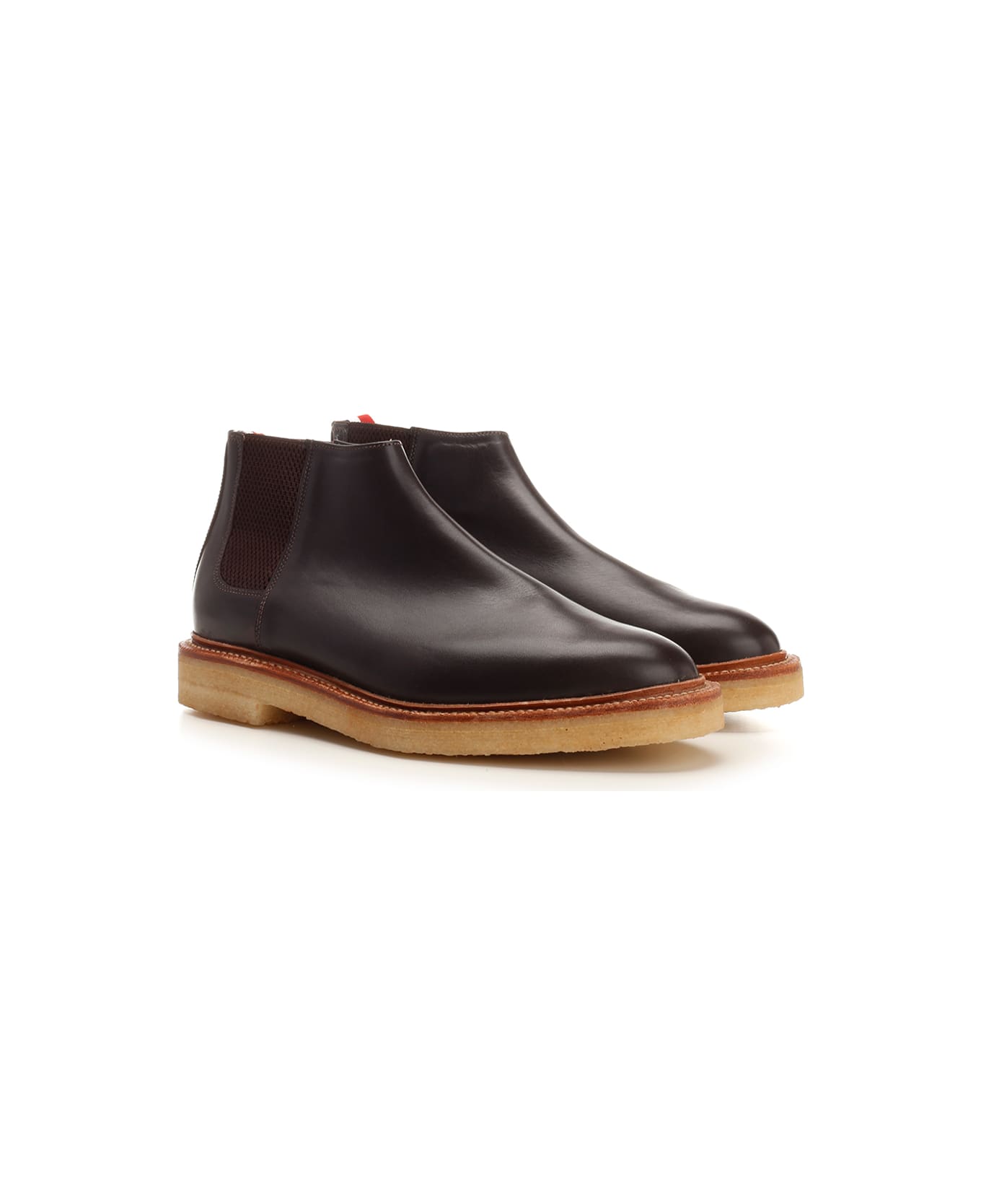 Thom Browne Chelsea Leather Mid Boot - BROWN