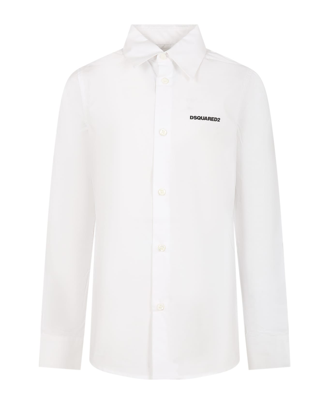 Dsquared2 White Shirt For Boy With Logo - White シャツ