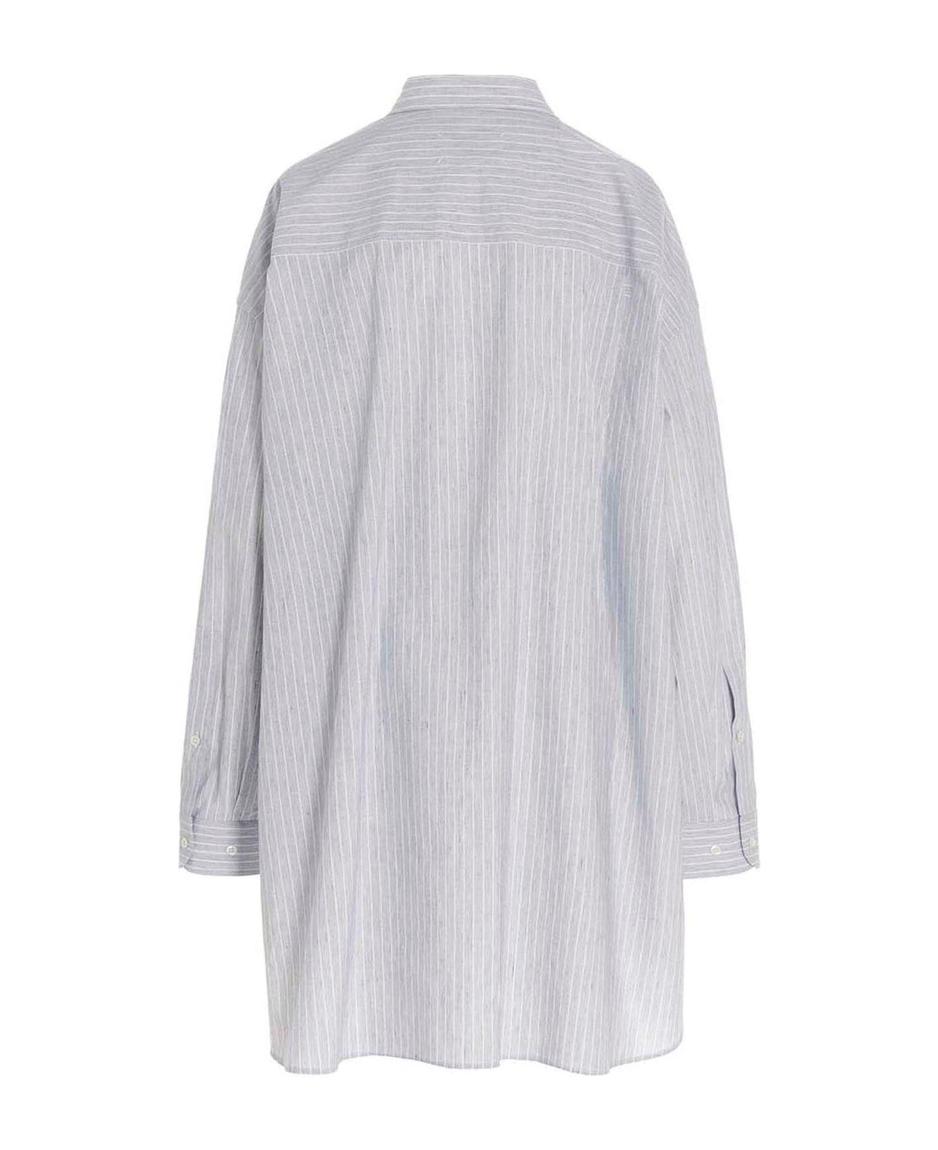 Maison Margiela Striped Long-sleeved Shirt - Stripe white navy シャツ