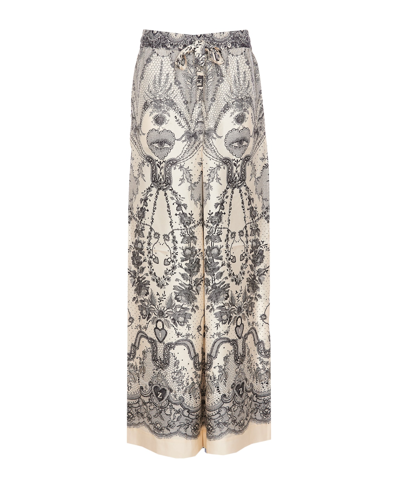 Zimmermann Printed Silk Crush Wide-leg Pant - Grey