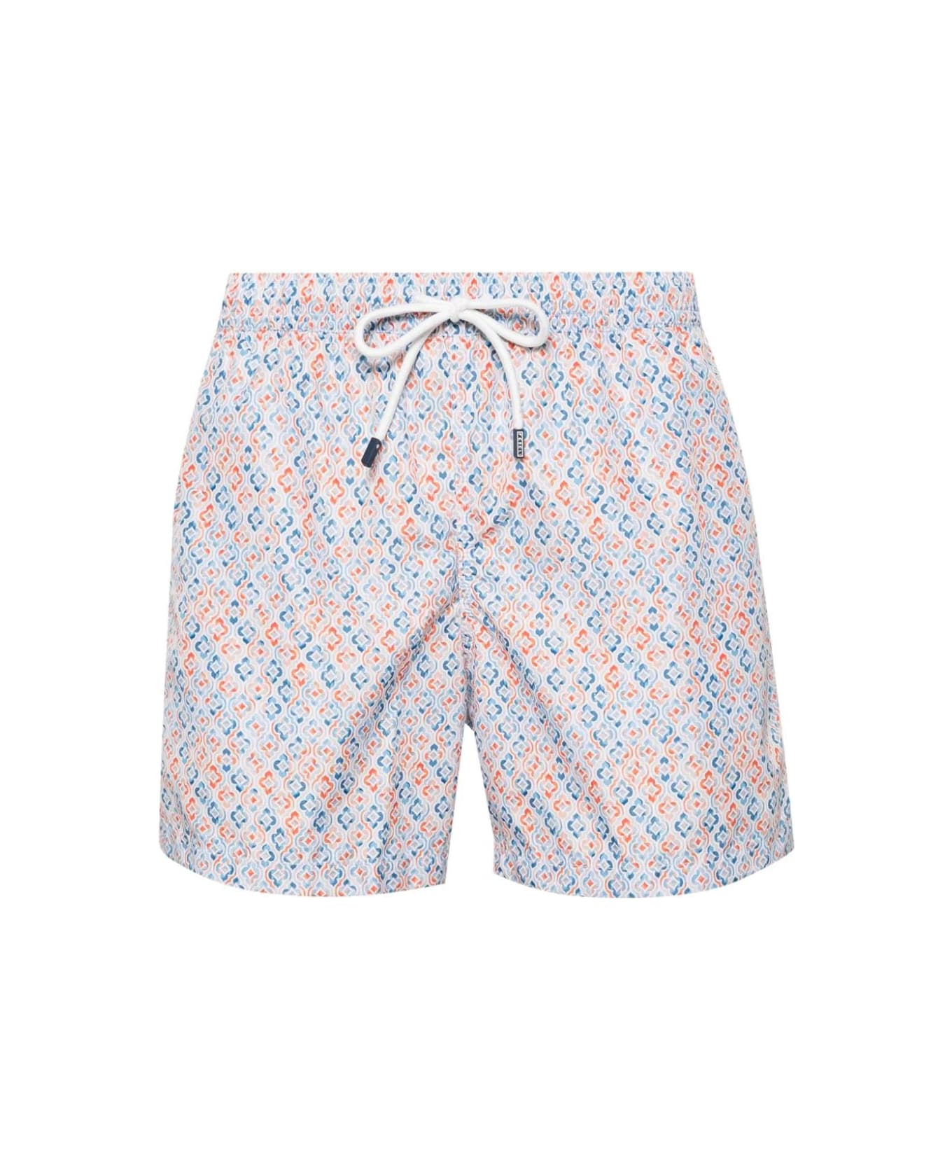Fedeli Swim Shorts With Shaded Majolica Micro Pattern - Multicolour