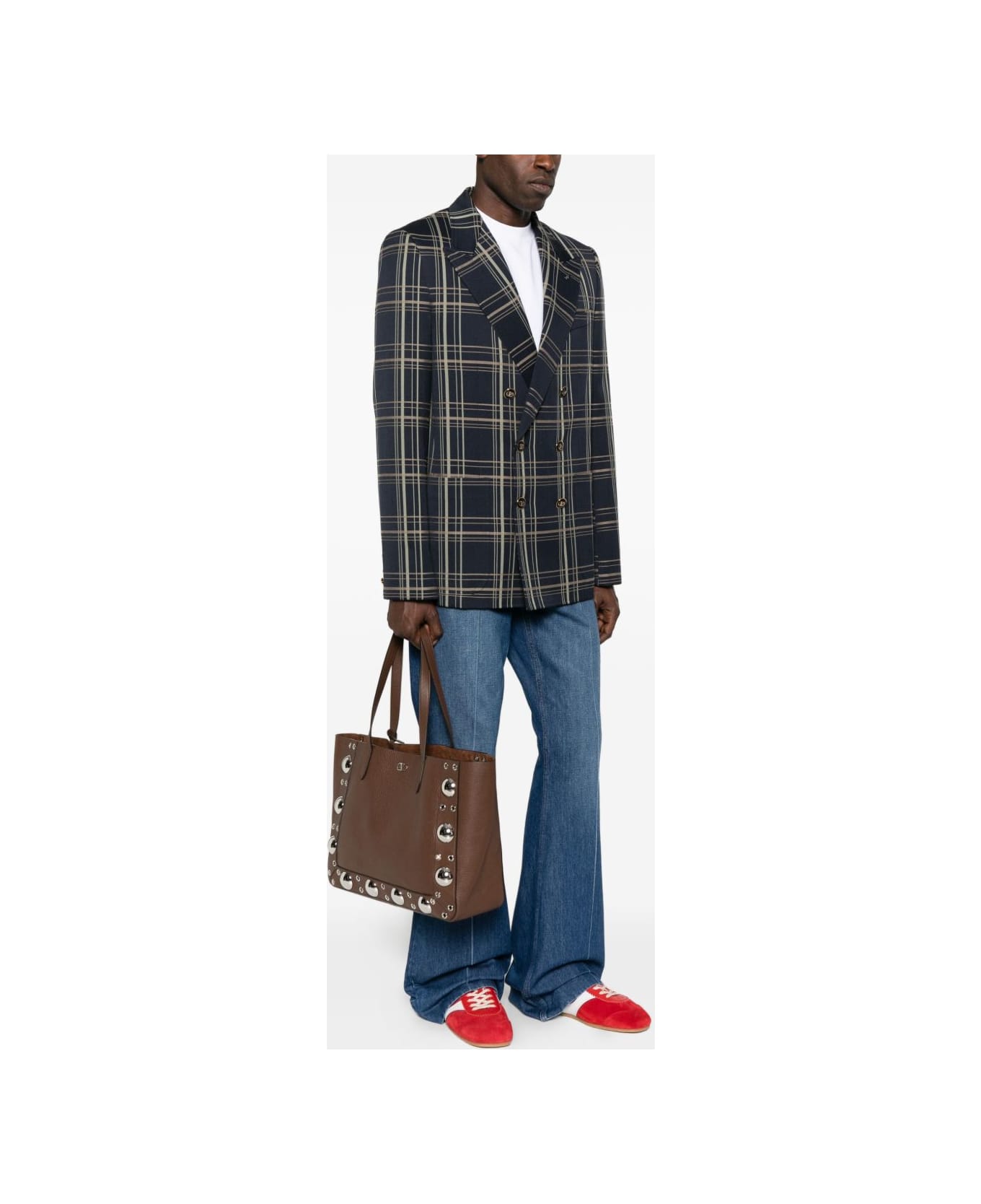 Valentino Garavani Nellcote Medium Leather Tote - Brown