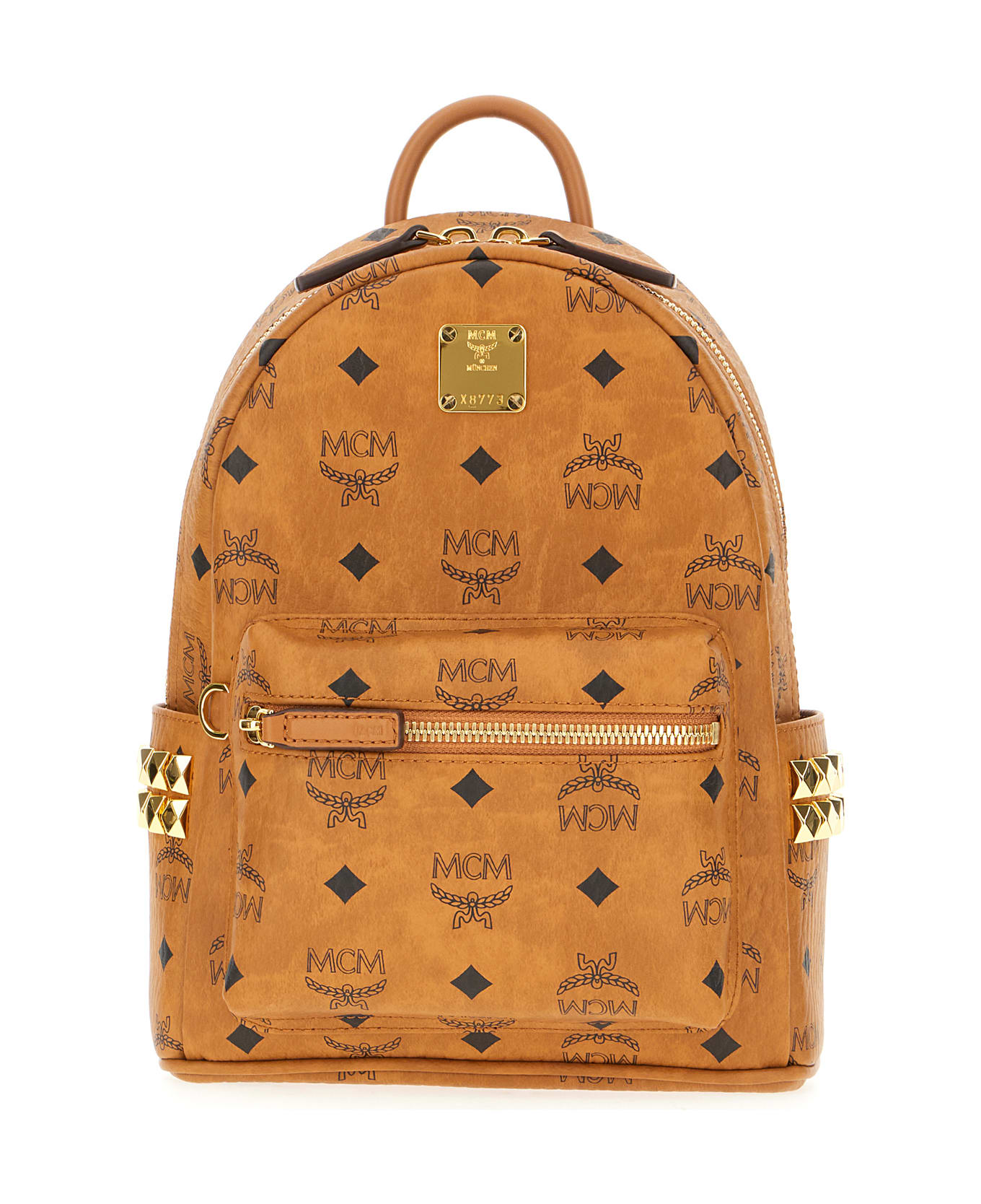 MCM Printed Synthetic Leather Backpack - Cognac