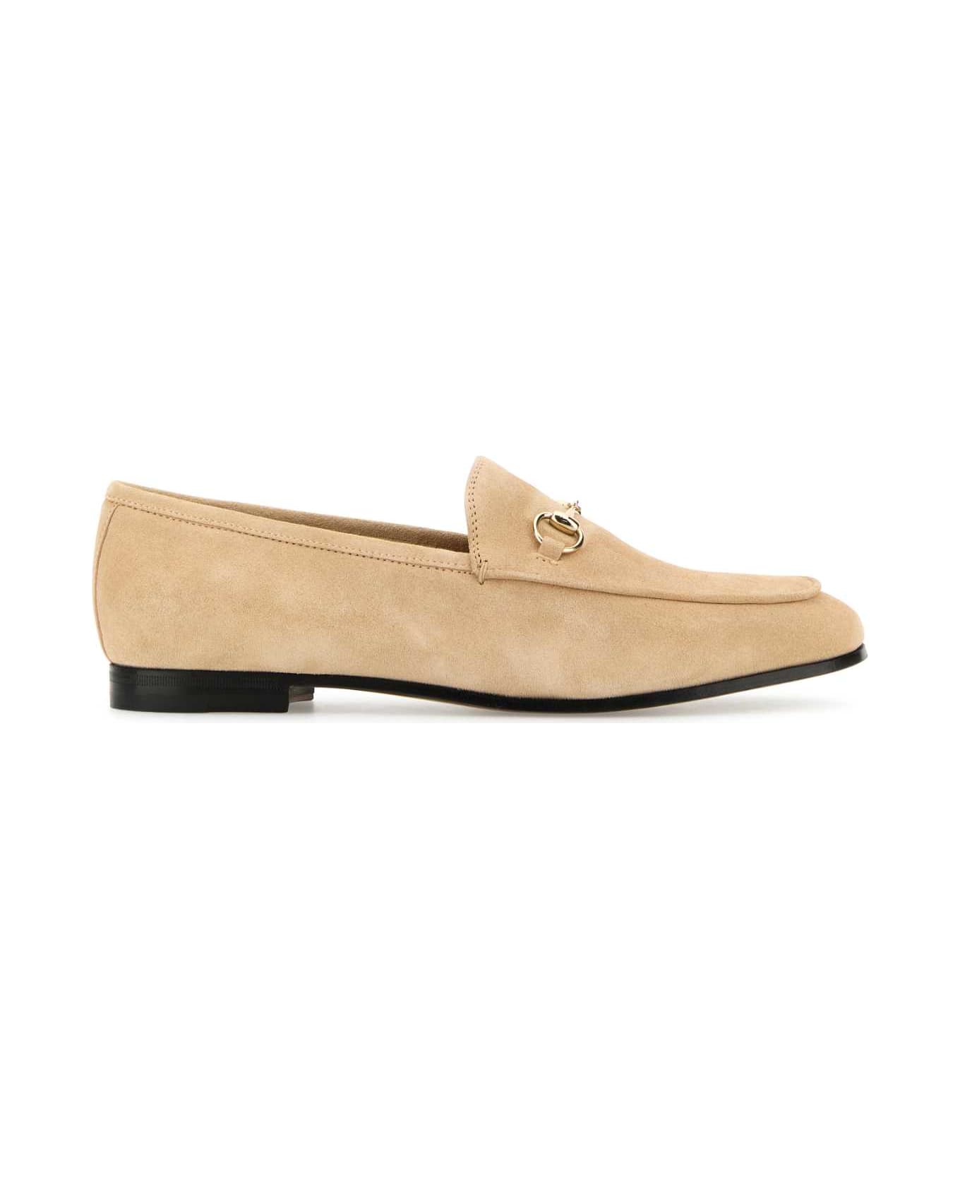 Gucci Light Pink Suede Loafers - PINKSAND