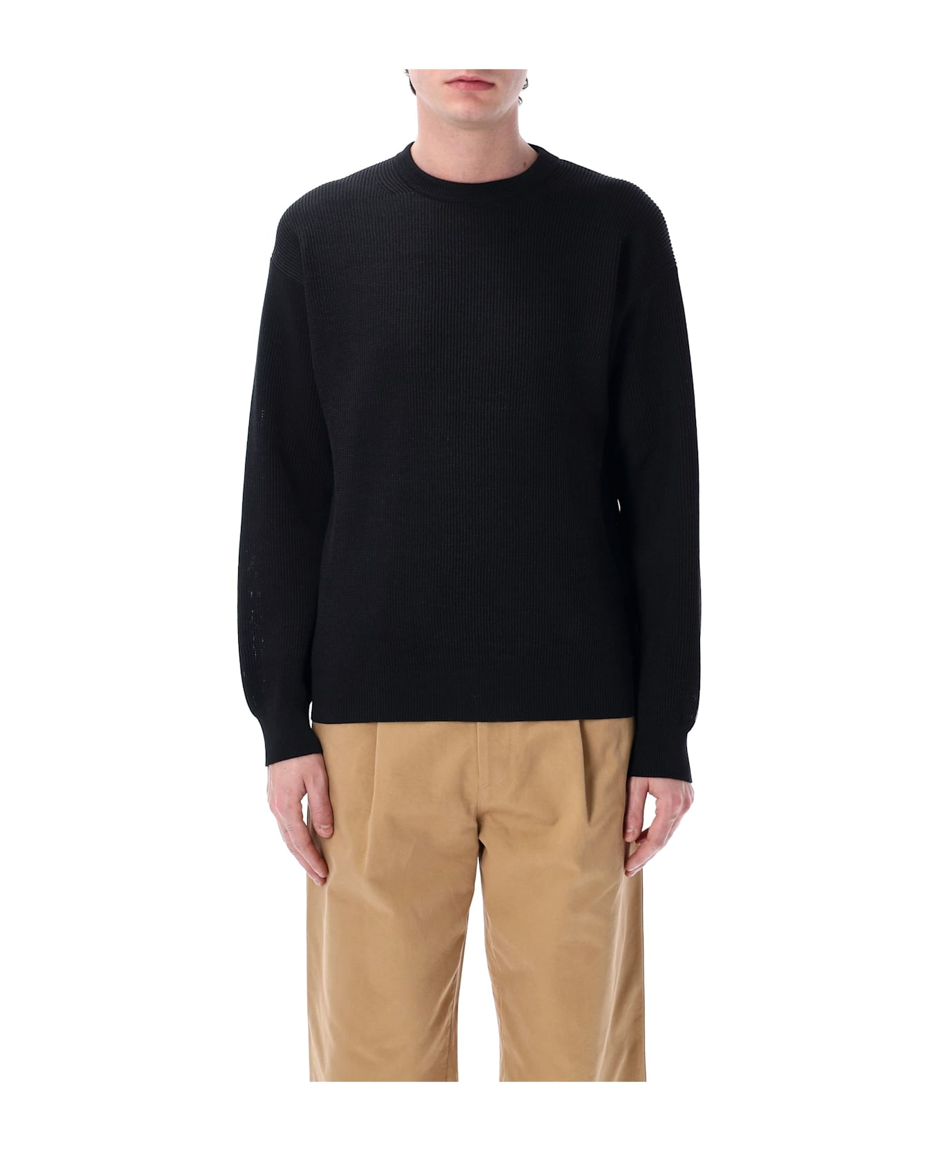 Auralee Flat Yarn Sweatshirt - BLACK