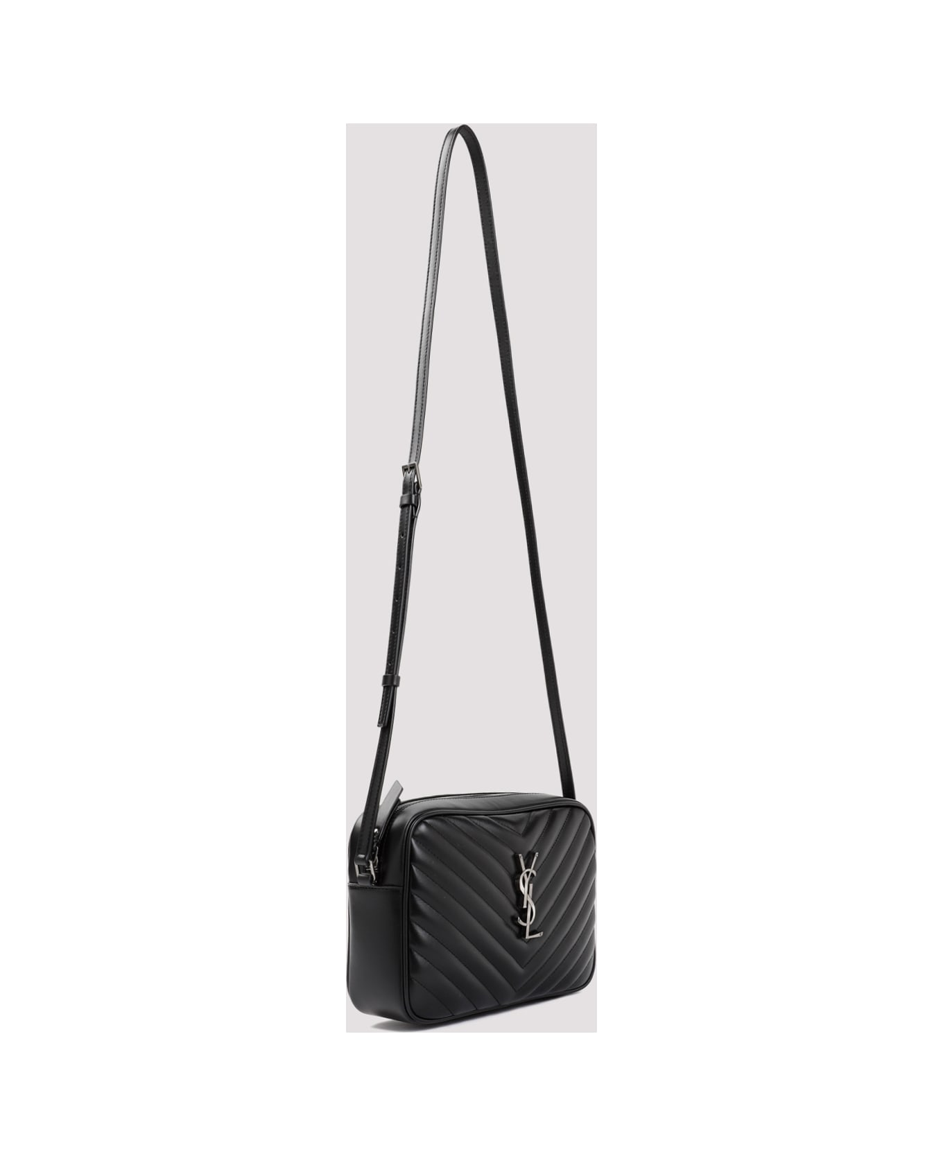 Saint Laurent Ysl Matelassé Leather Shoulder Bag - Nero