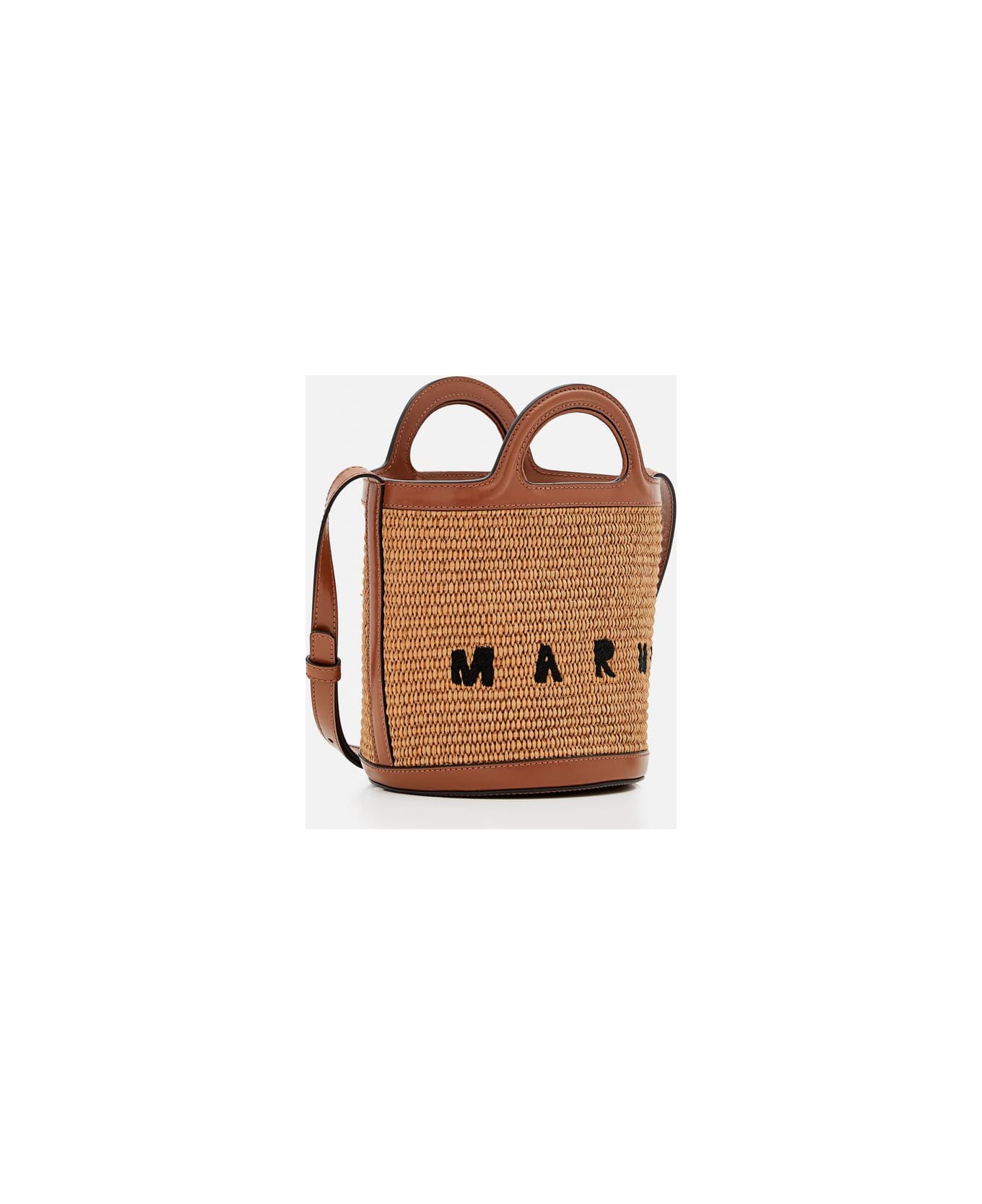 Marni Mini Tropicalia Raffia Bucket Bag - Beige