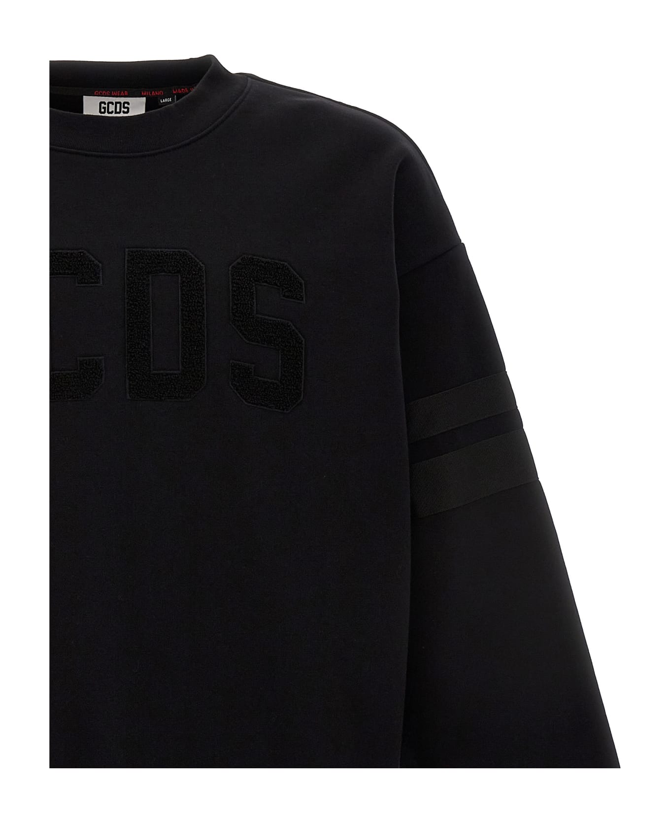 GCDS Logo Sweatshirt - Black   フリース
