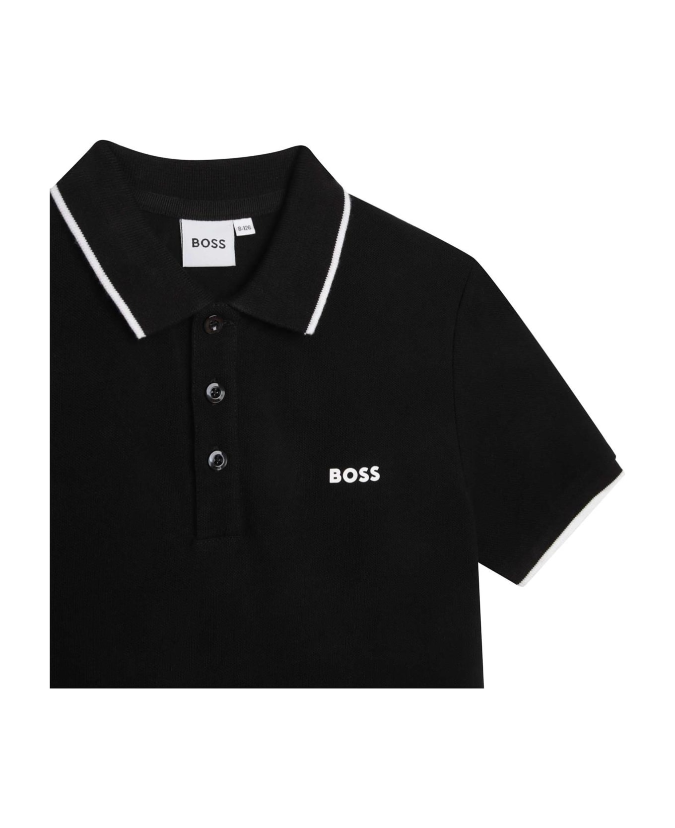 Hugo Boss Embossed Polo Shirt - Black