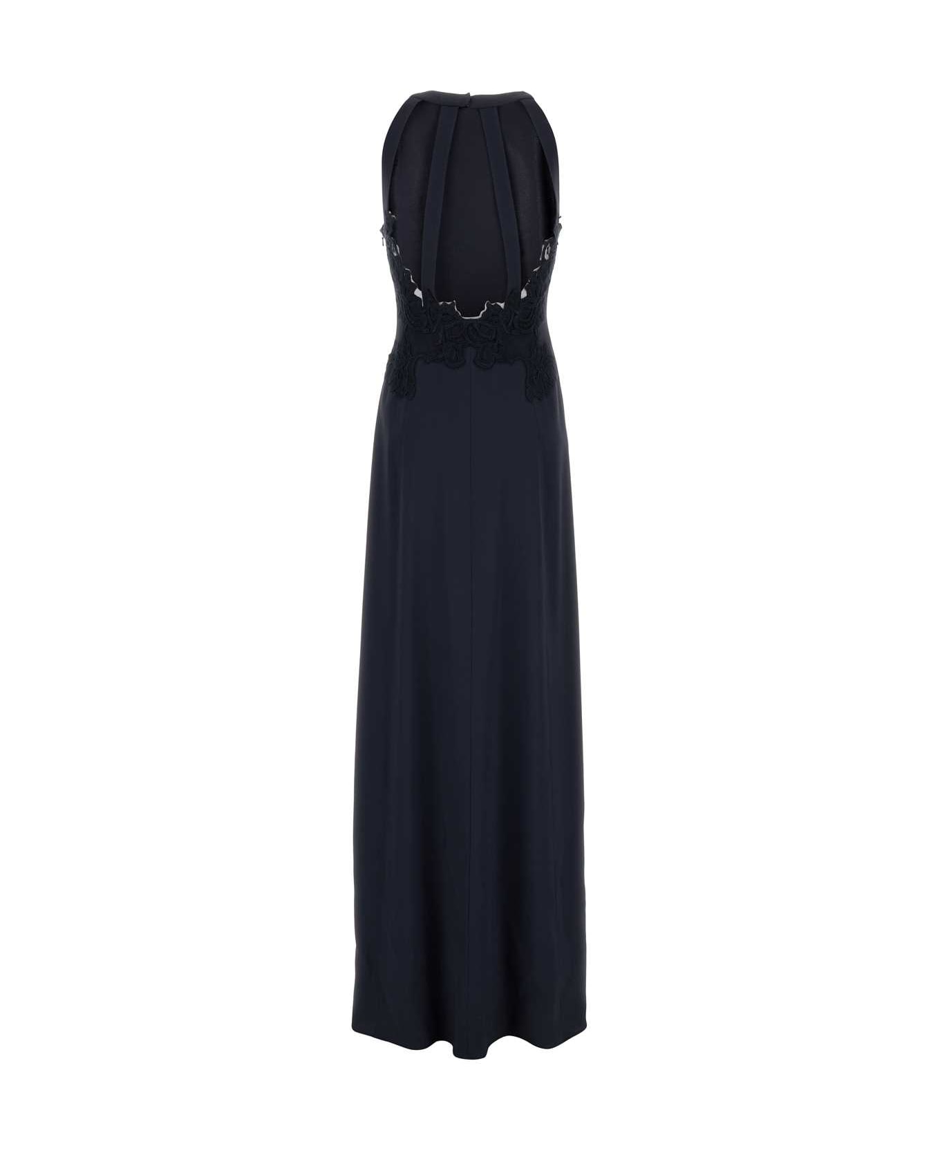 Alberta Ferretti Midnight Blue Stretch Acetate Blend Long Dress - Blue