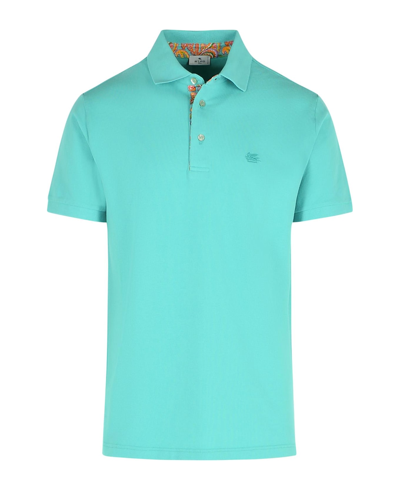 Etro 
roma
 Polo Shirt In Light Blue Cotton - Light Blue