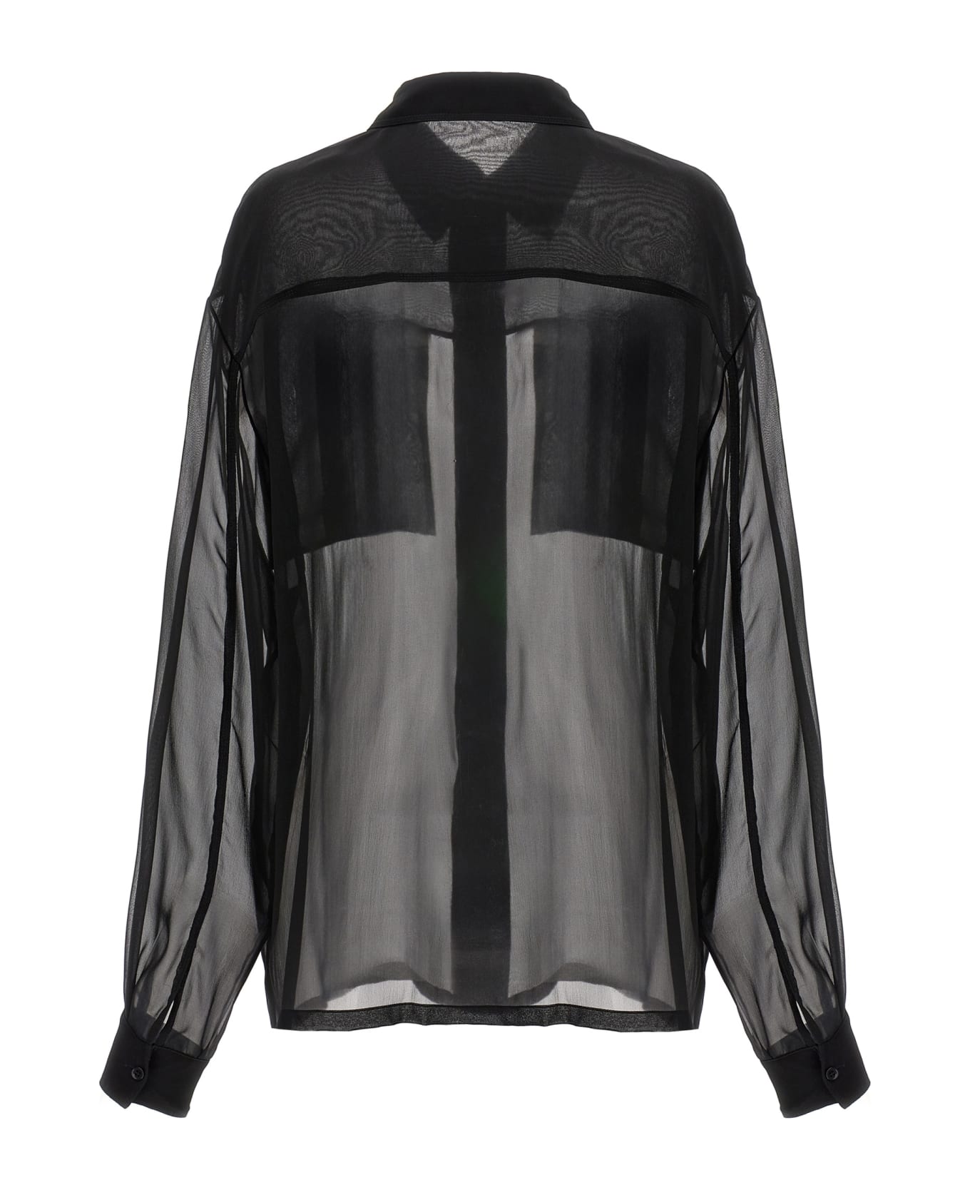 Saint Laurent Muslin Silk Shirt - Black