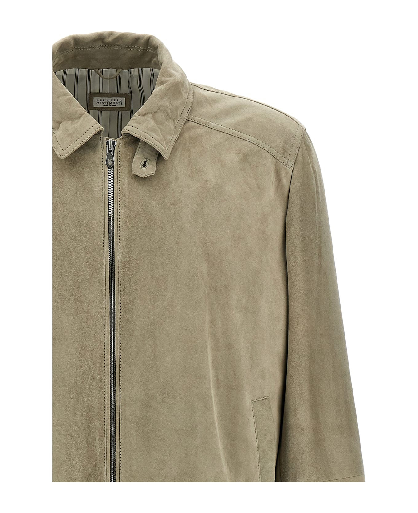 Brunello Cucinelli Suede Jacket - Gray