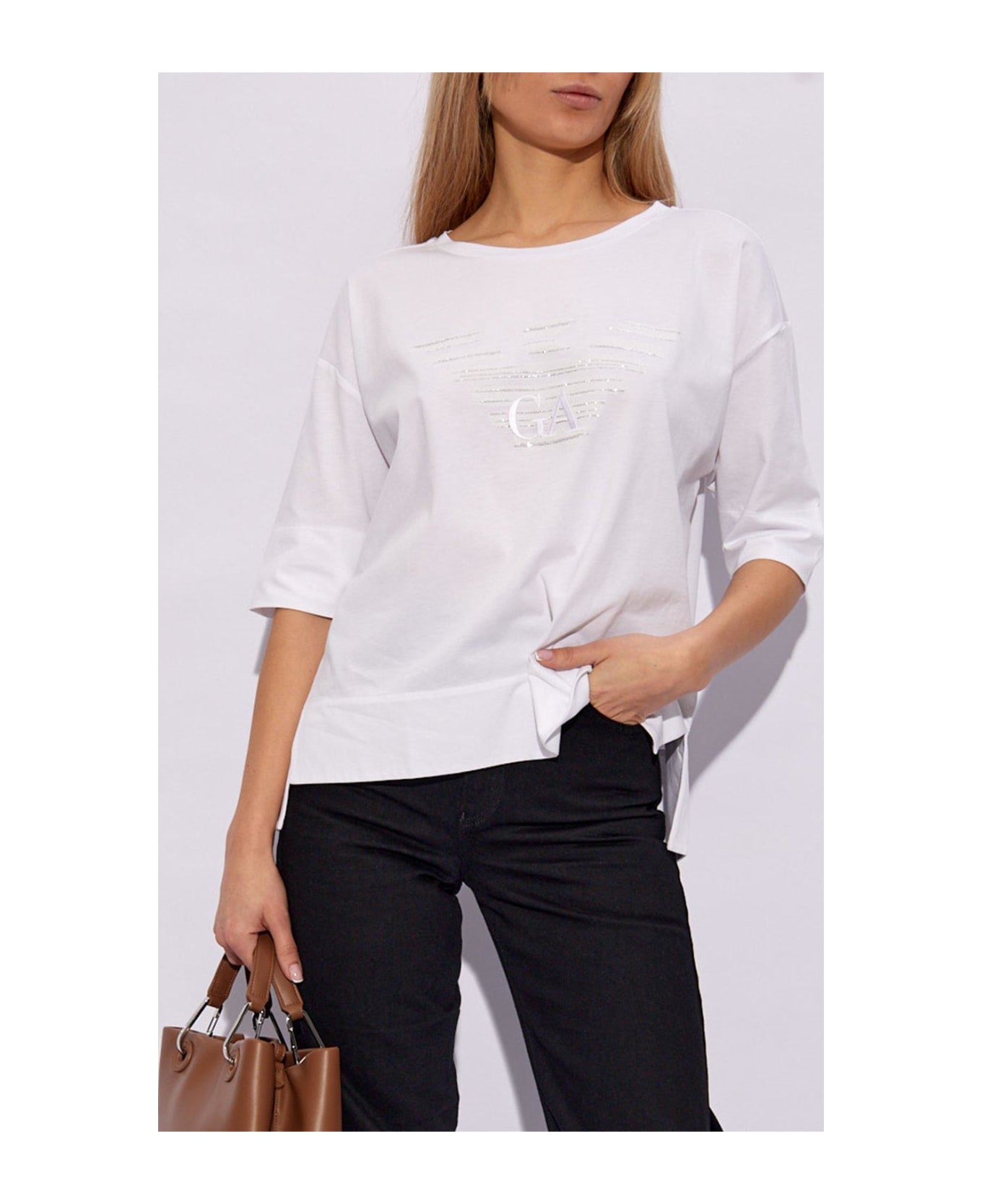 Emporio Armani T-shirt With Logo - White トップス