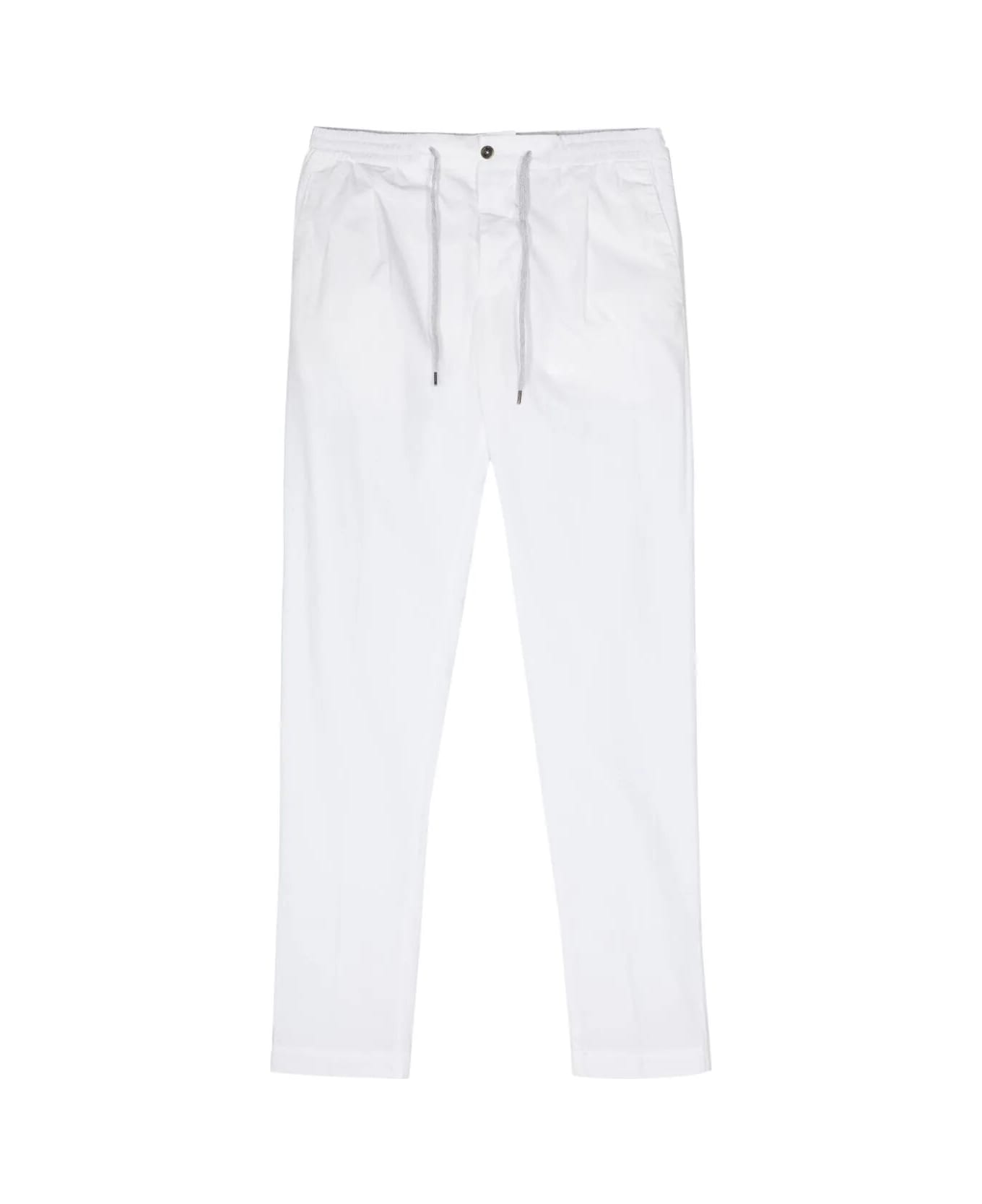 PT Torino Double Dye Stretch Light Popeline Soft Jogging One Pleats Pants - White