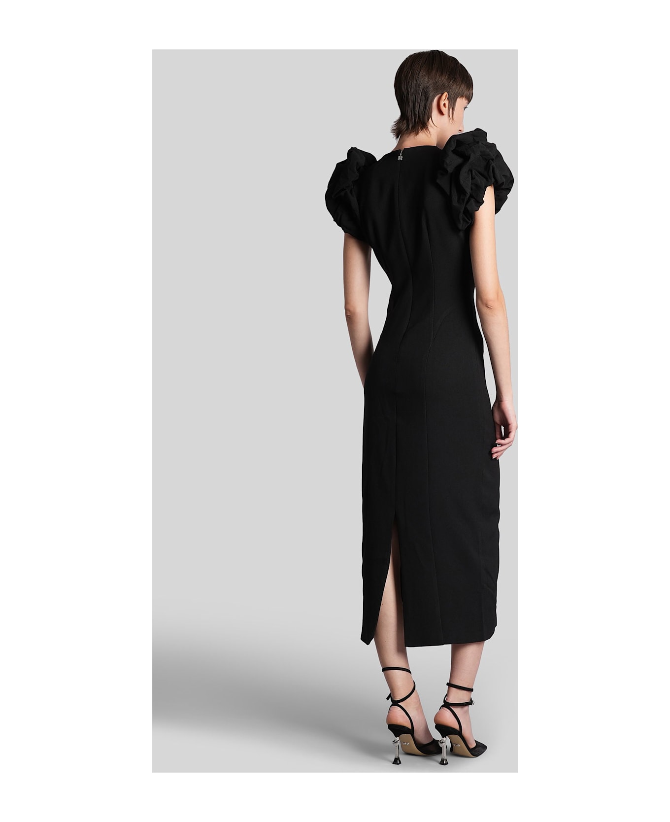 Rotate by Birger Christensen Long Dress In Black Polyester - black