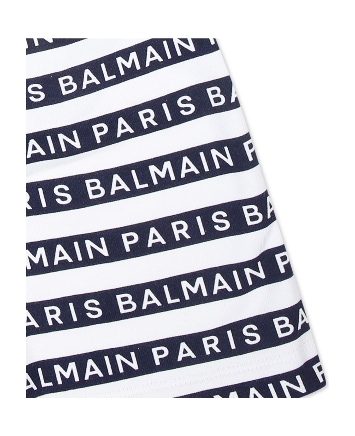 Balmain White Suit For Baby Boy With Logo - White