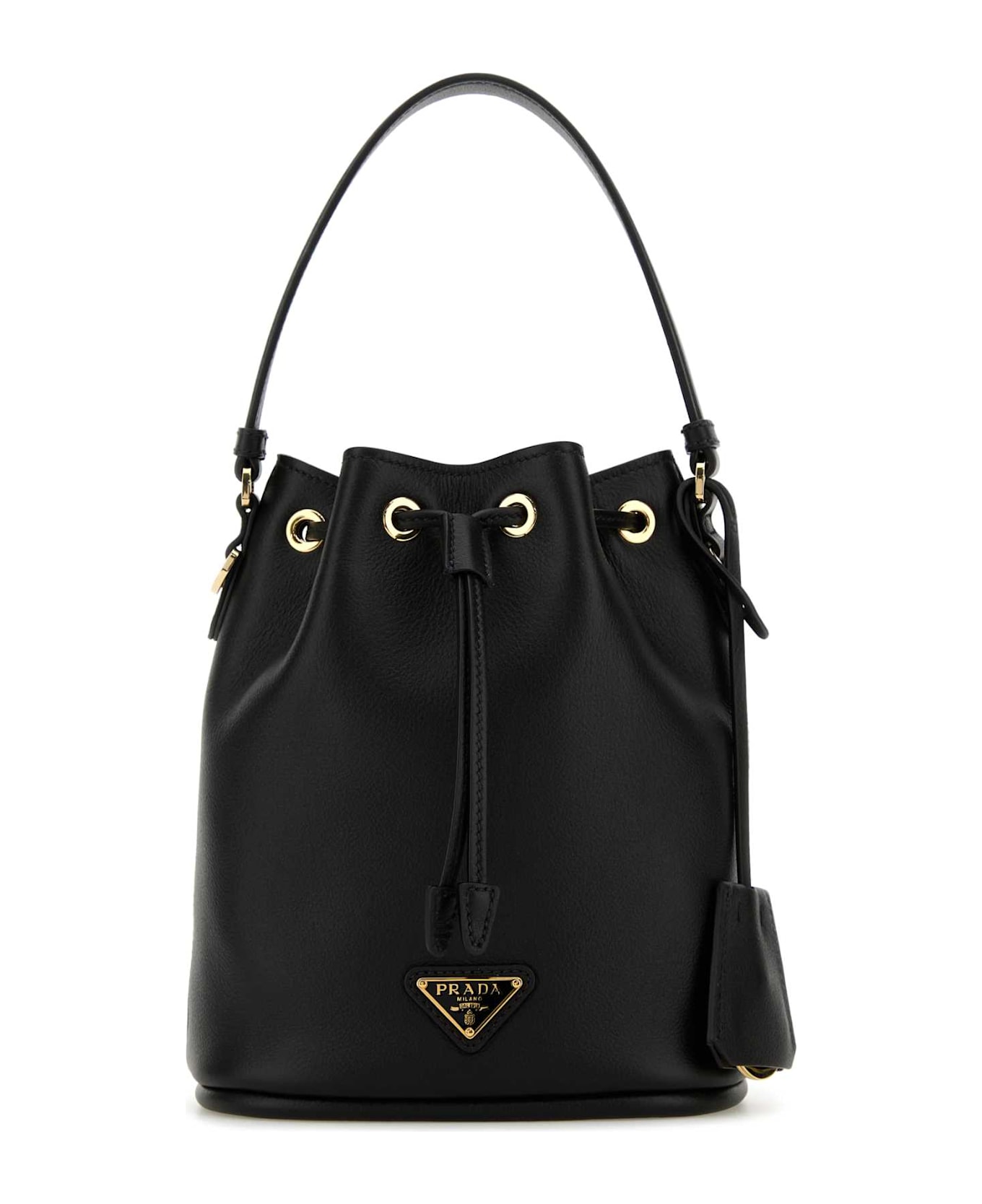 Prada Black Leather Re-edition 1978 Bucket Bag - NERO