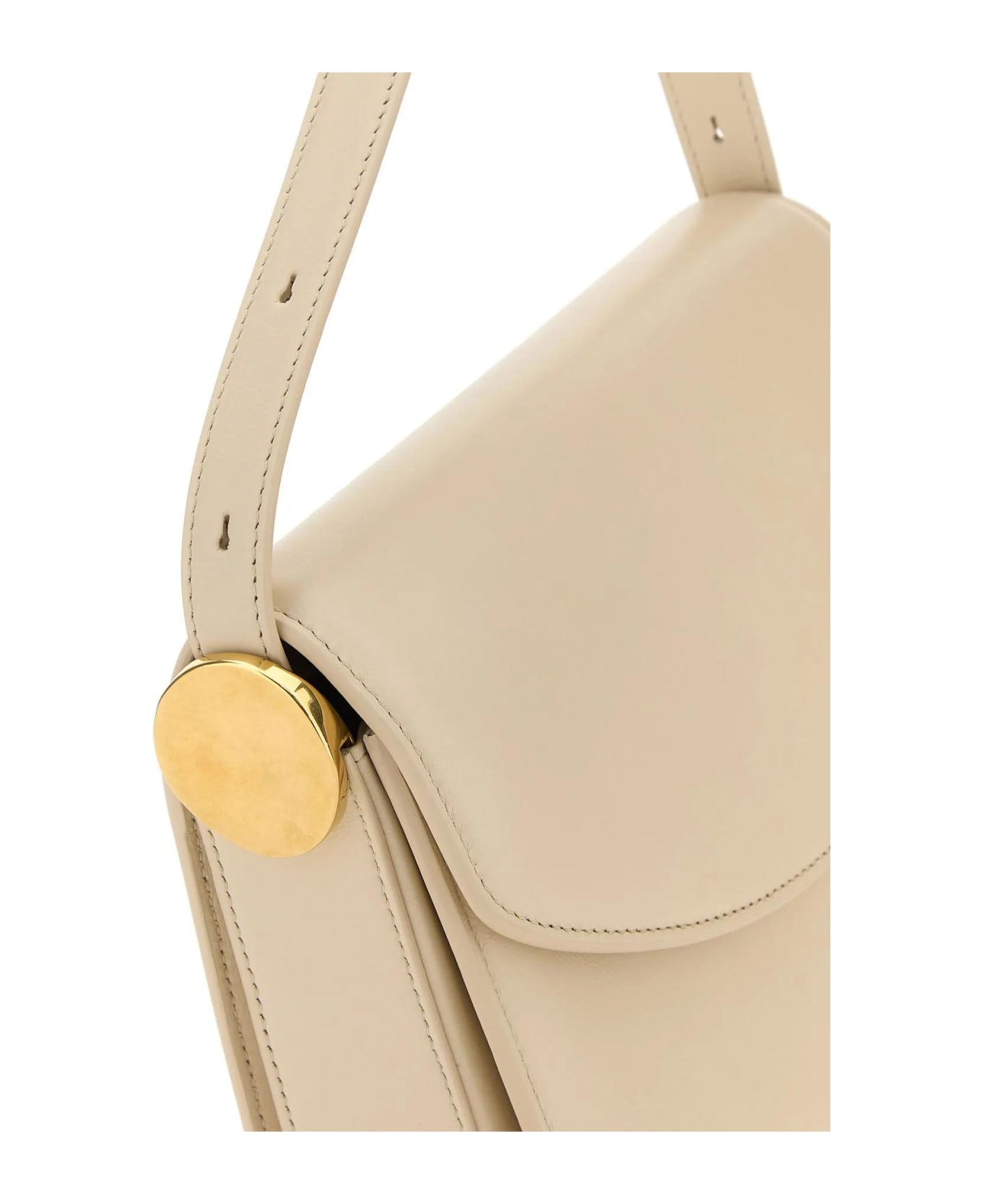 Jil Sander Cream Leather Medium Coin Crossbody Bag - White トートバッグ