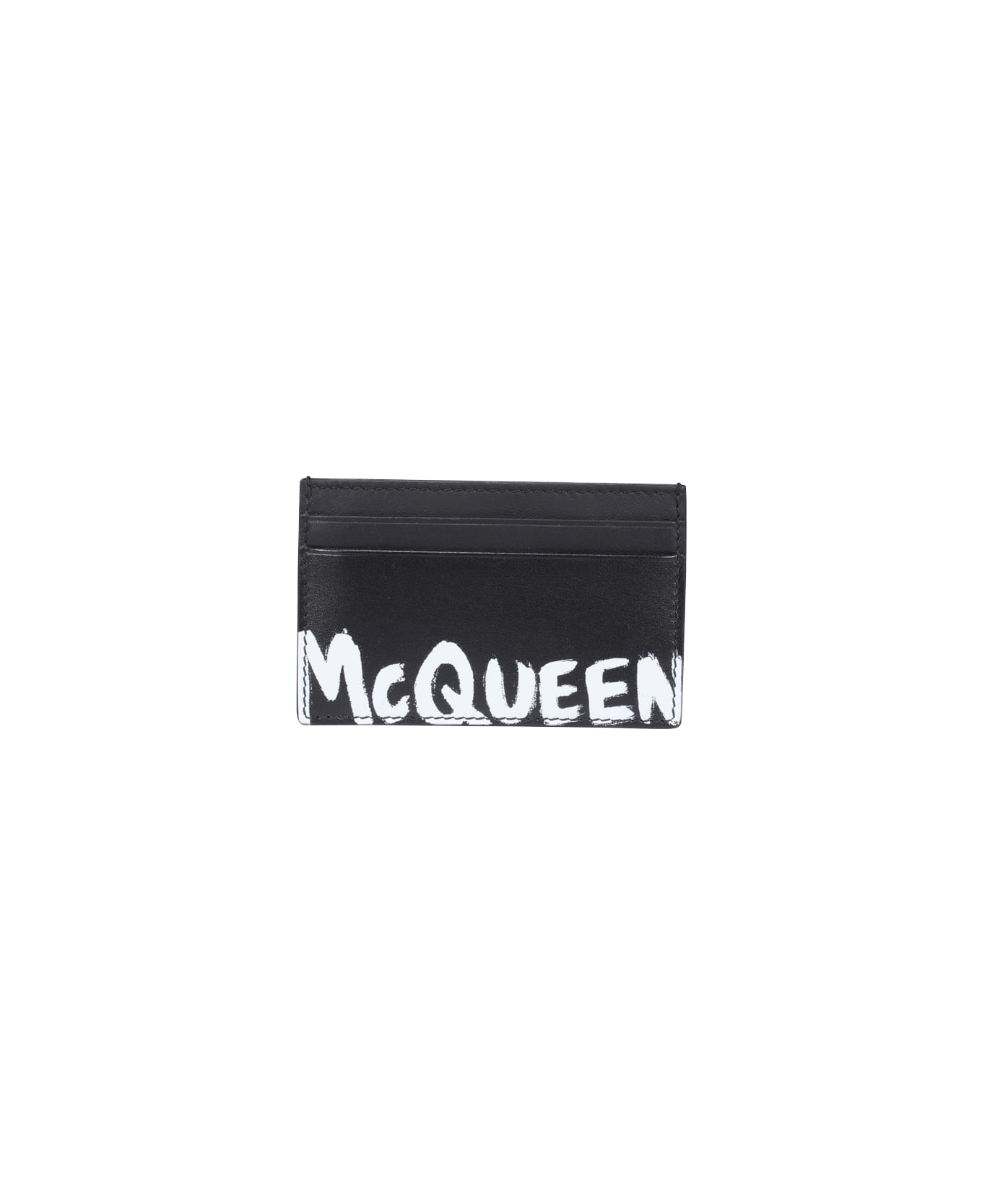 Alexander McQueen Graffiti Logo Cards Holder - Black/white