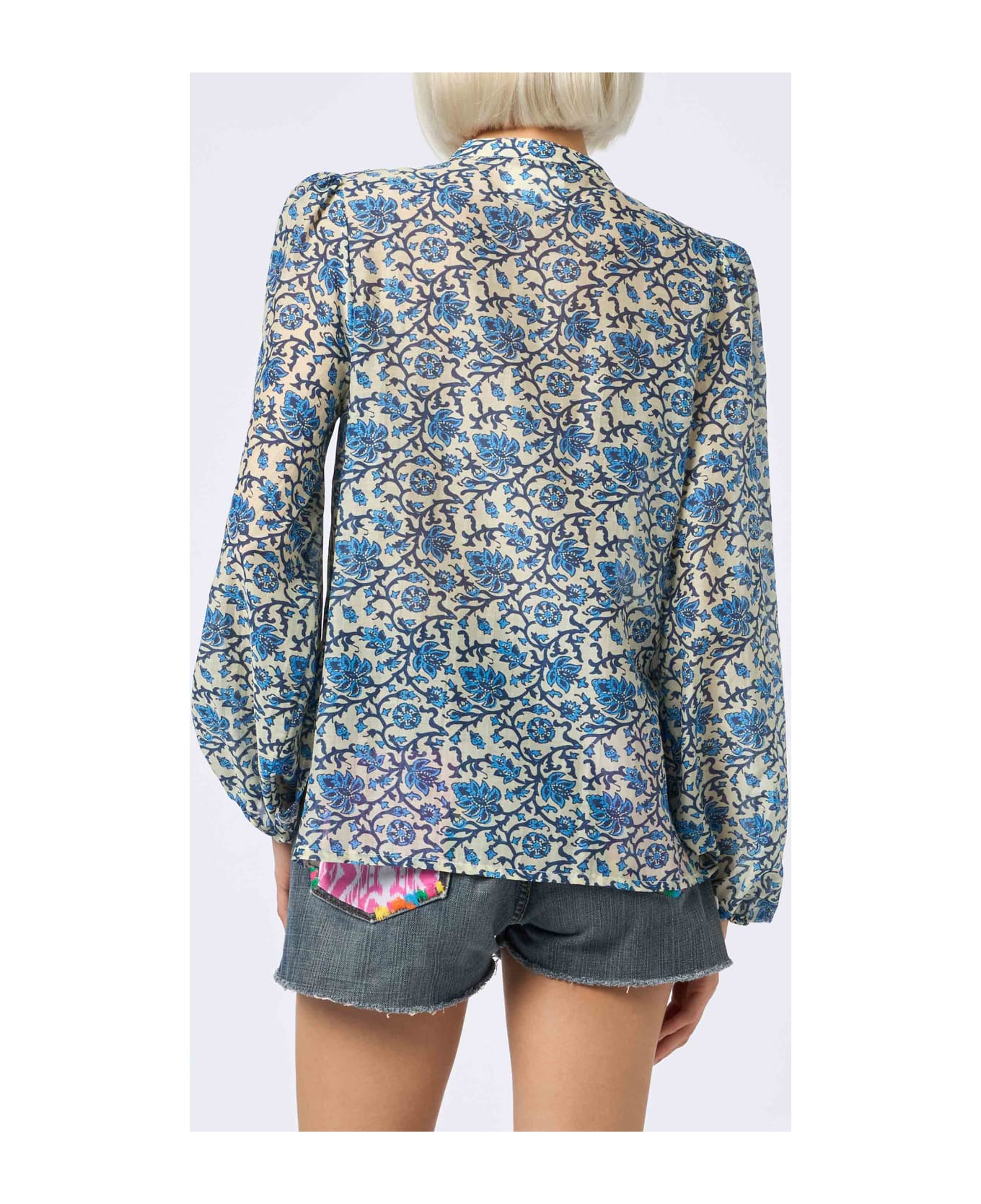 MC2 Saint Barth Woman Silk Voile Blouse Harper - WHITE