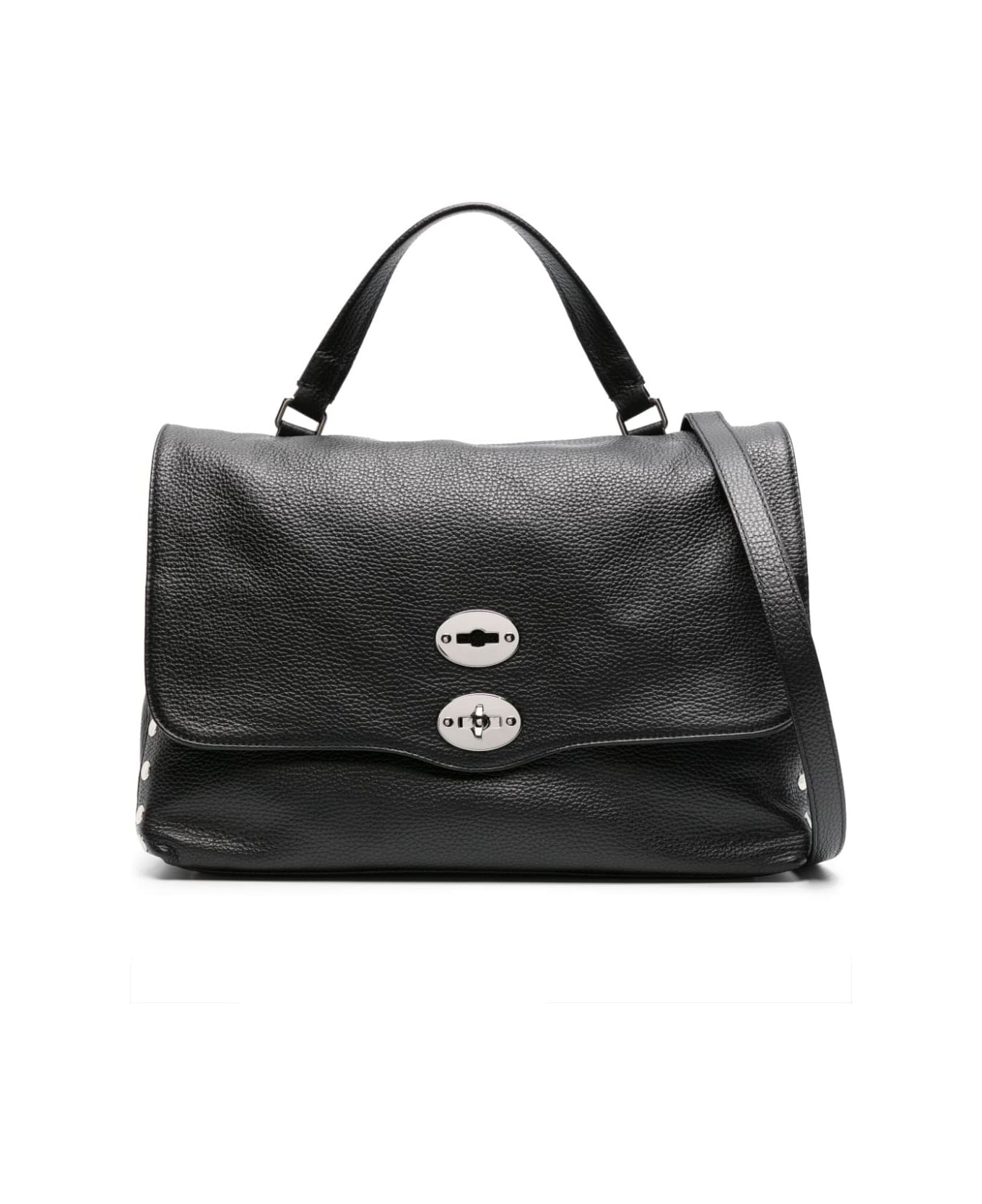 Zanellato Postina Daily Medium Leather Handbag - Black