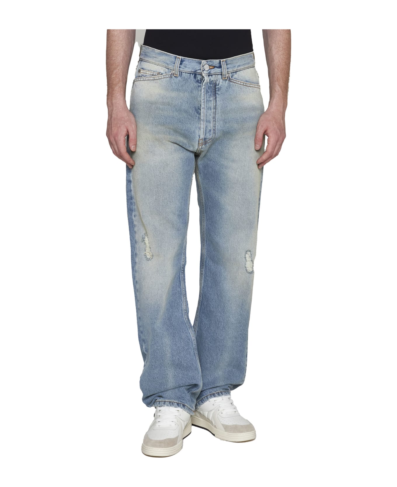 Palm Angels 5-pocket Straight-leg Jeans - Light blue