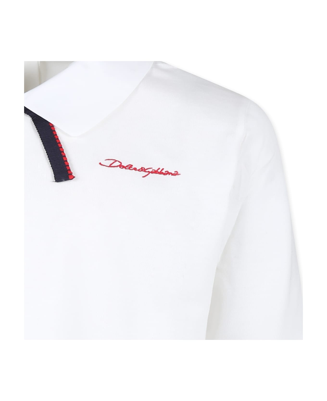 Dolce & Gabbana White T-shirt For Girl With Logo - White