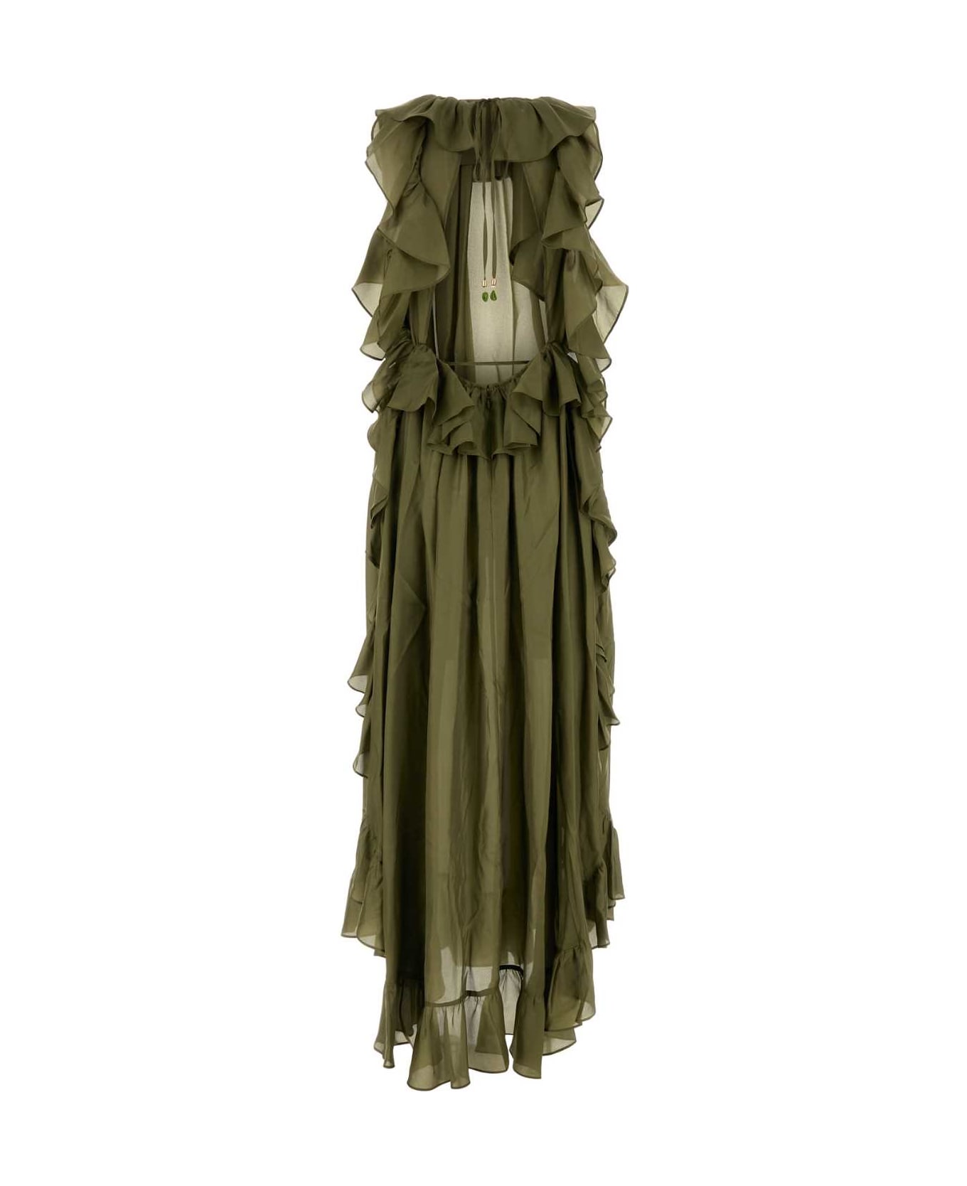 Zimmermann Olive Green Silk Cascadian Dress - Olive
