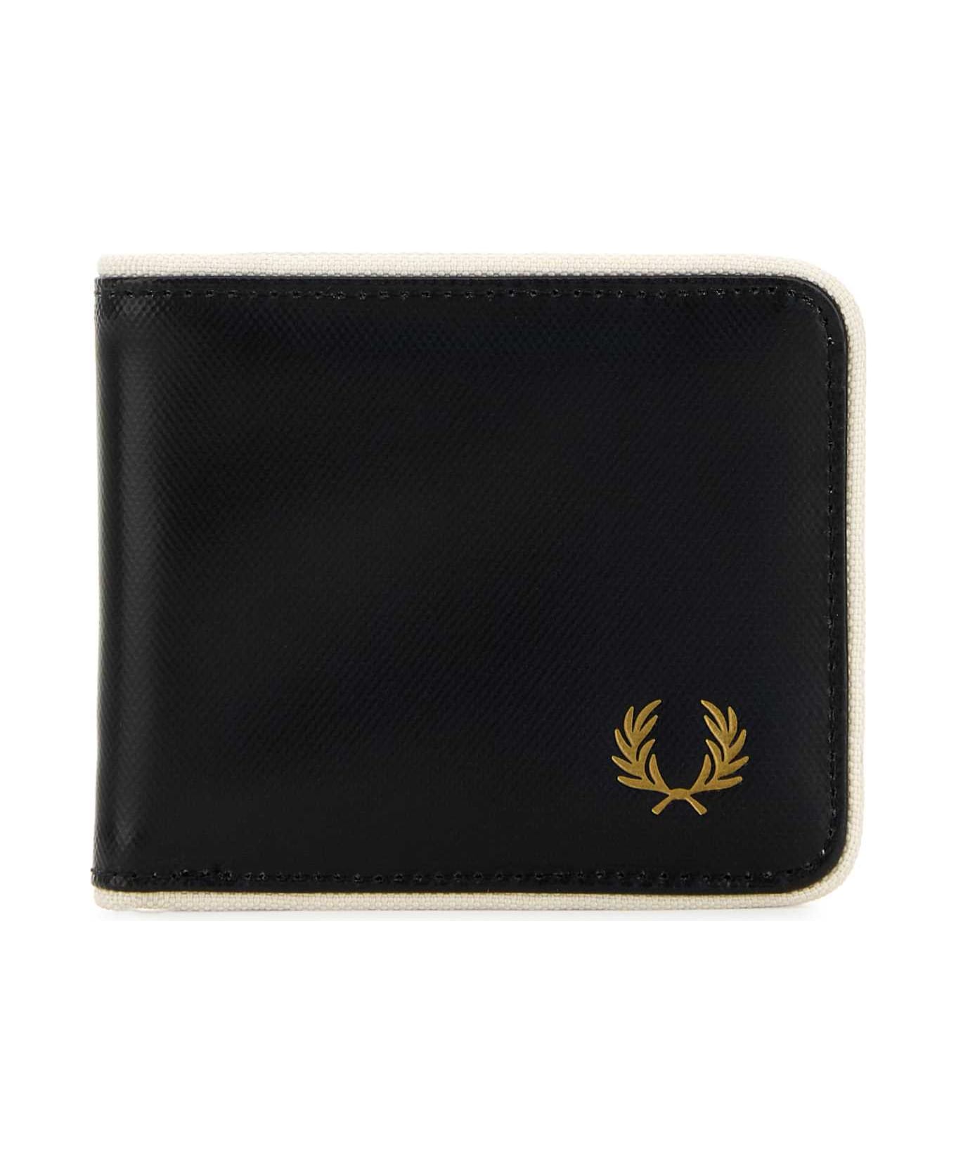 Fred Perry Black Canvas Wallet - BLACKECRU