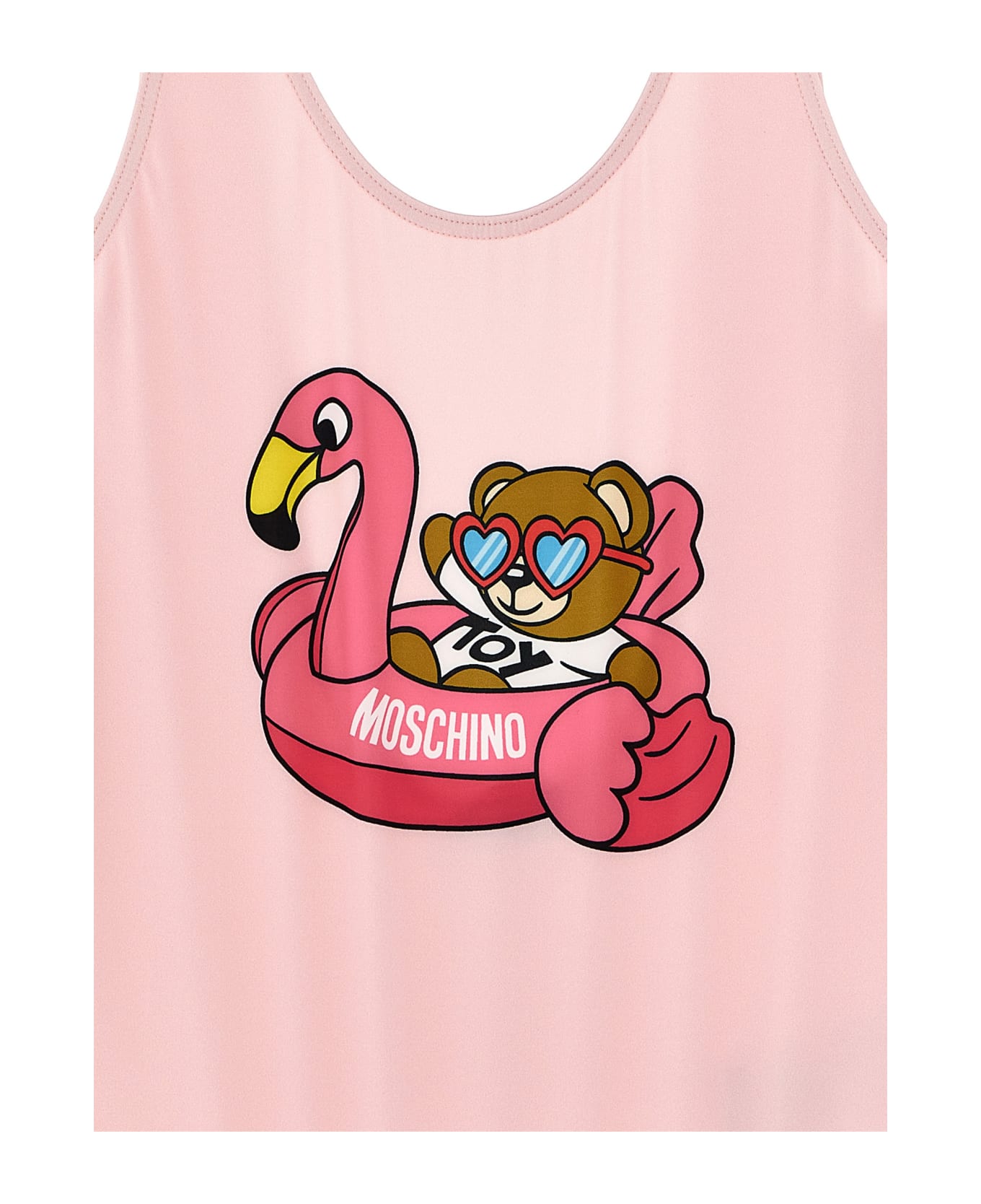 Moschino One-piece Swimsuit With Logo Print - Pink 水着