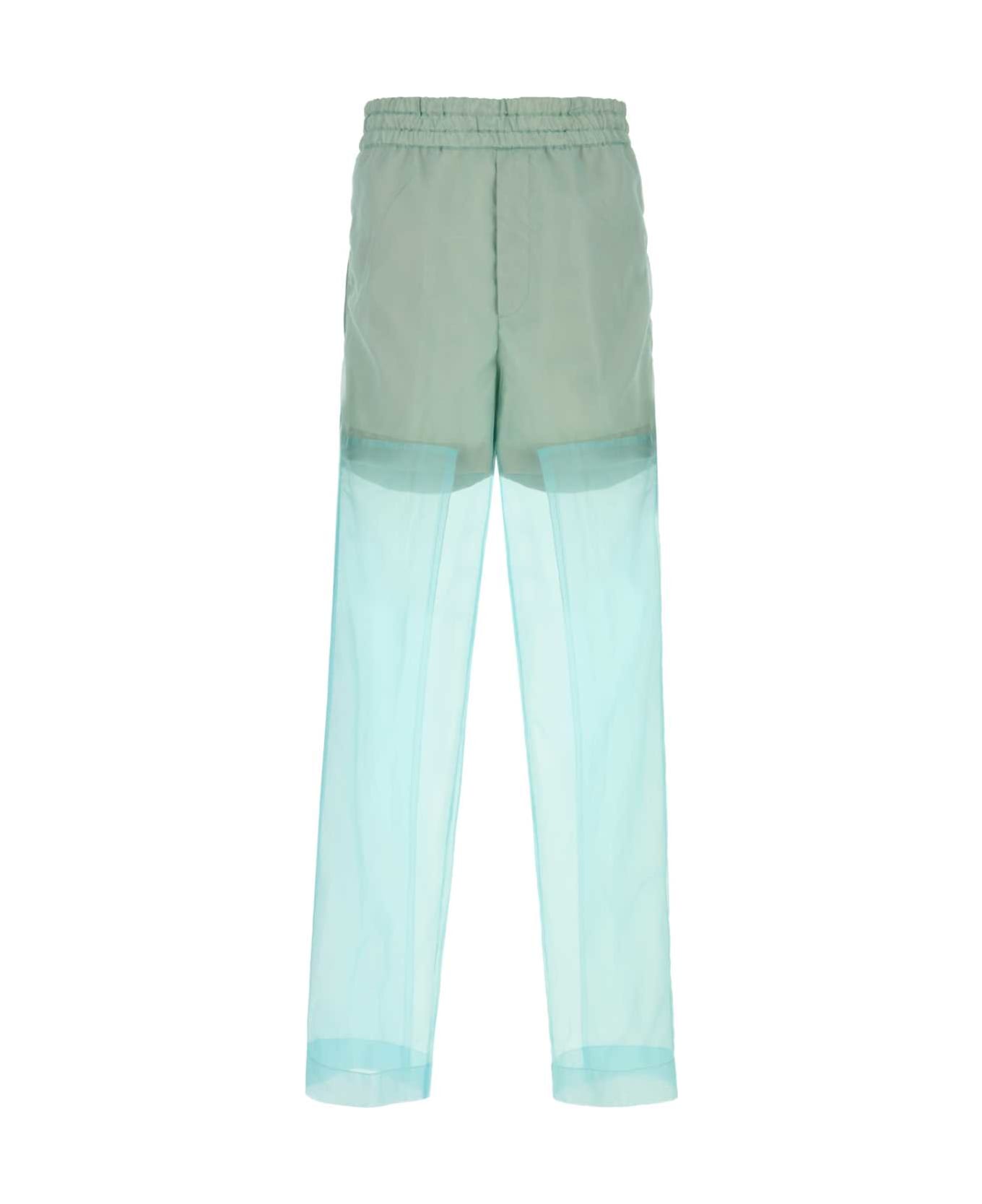 Dries Van Noten Light Blue Organza Pendo Pant - TURQUOISE