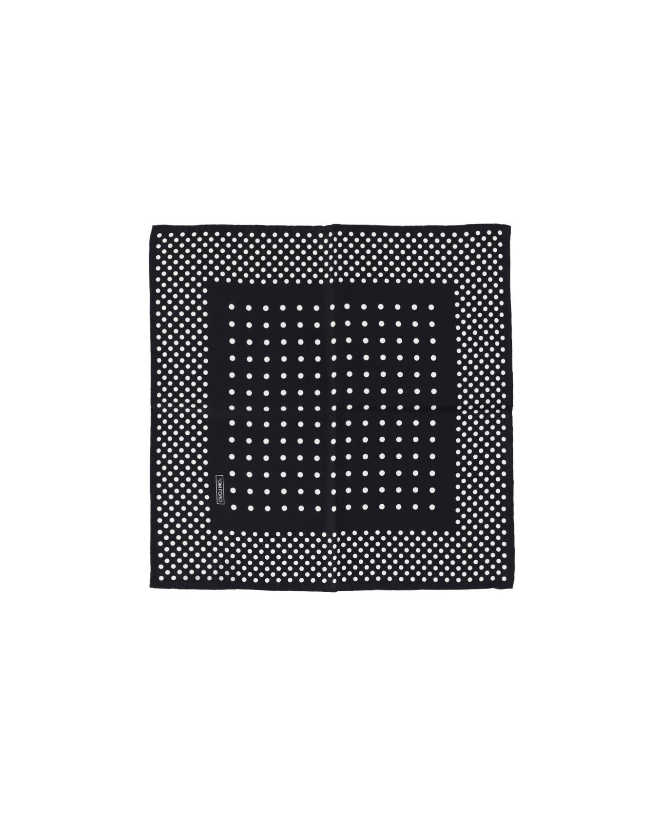 Tom Ford Polka Dot Silk Scarf - Black  