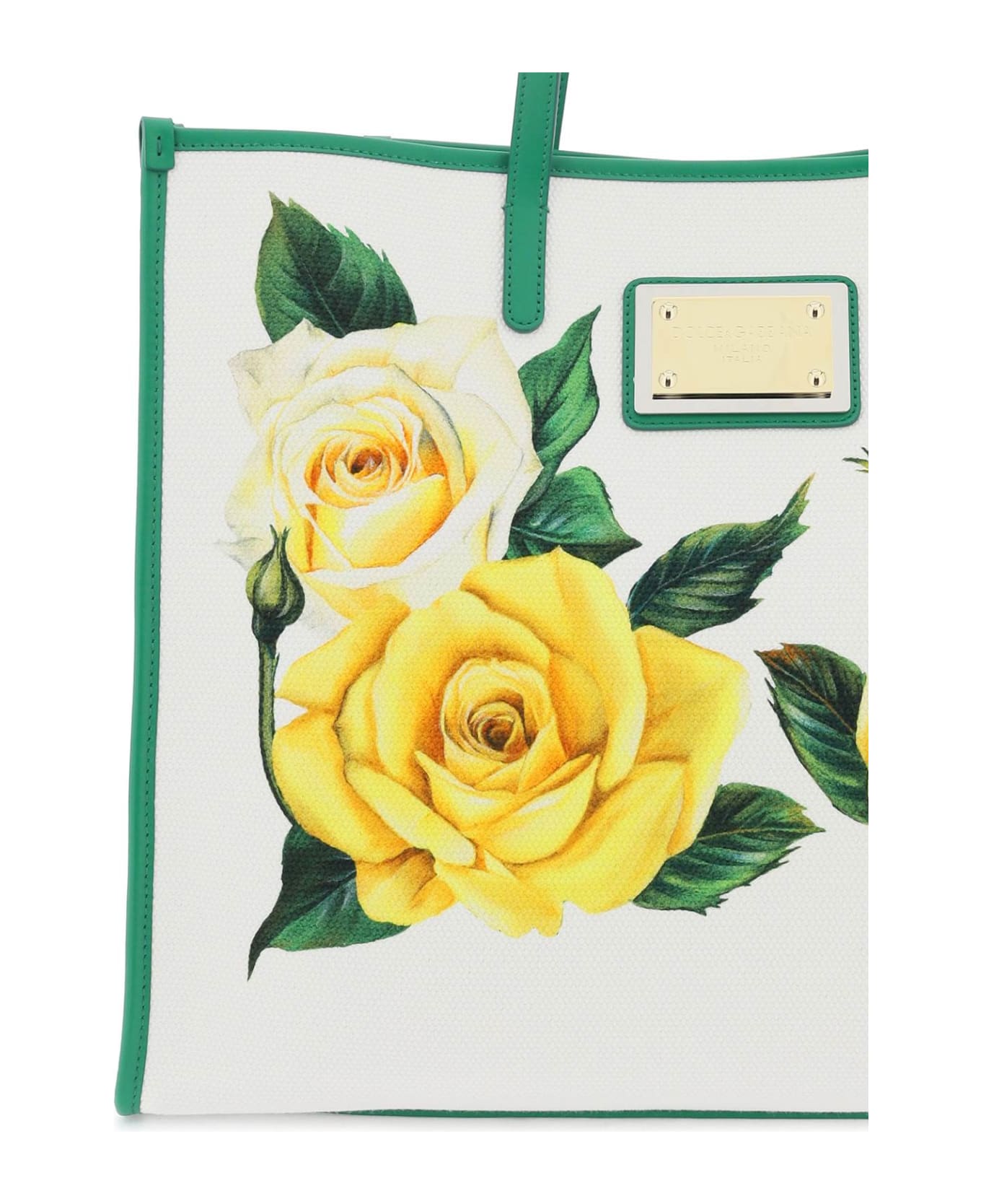Dolce & Gabbana Tote Bag With Print - ROSE GIALLE FDO BCO (White)