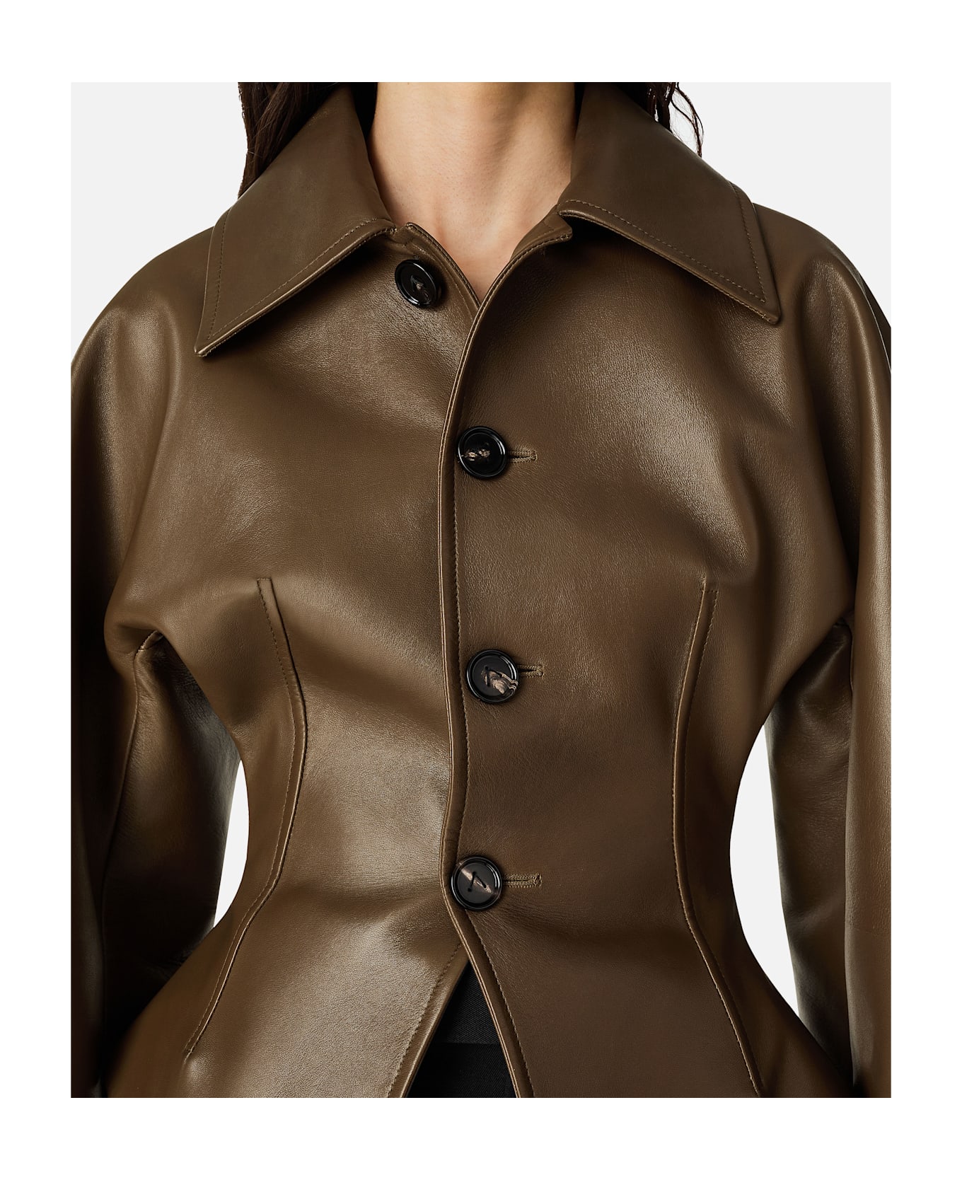 Bottega Veneta Leather Jacket - Brown