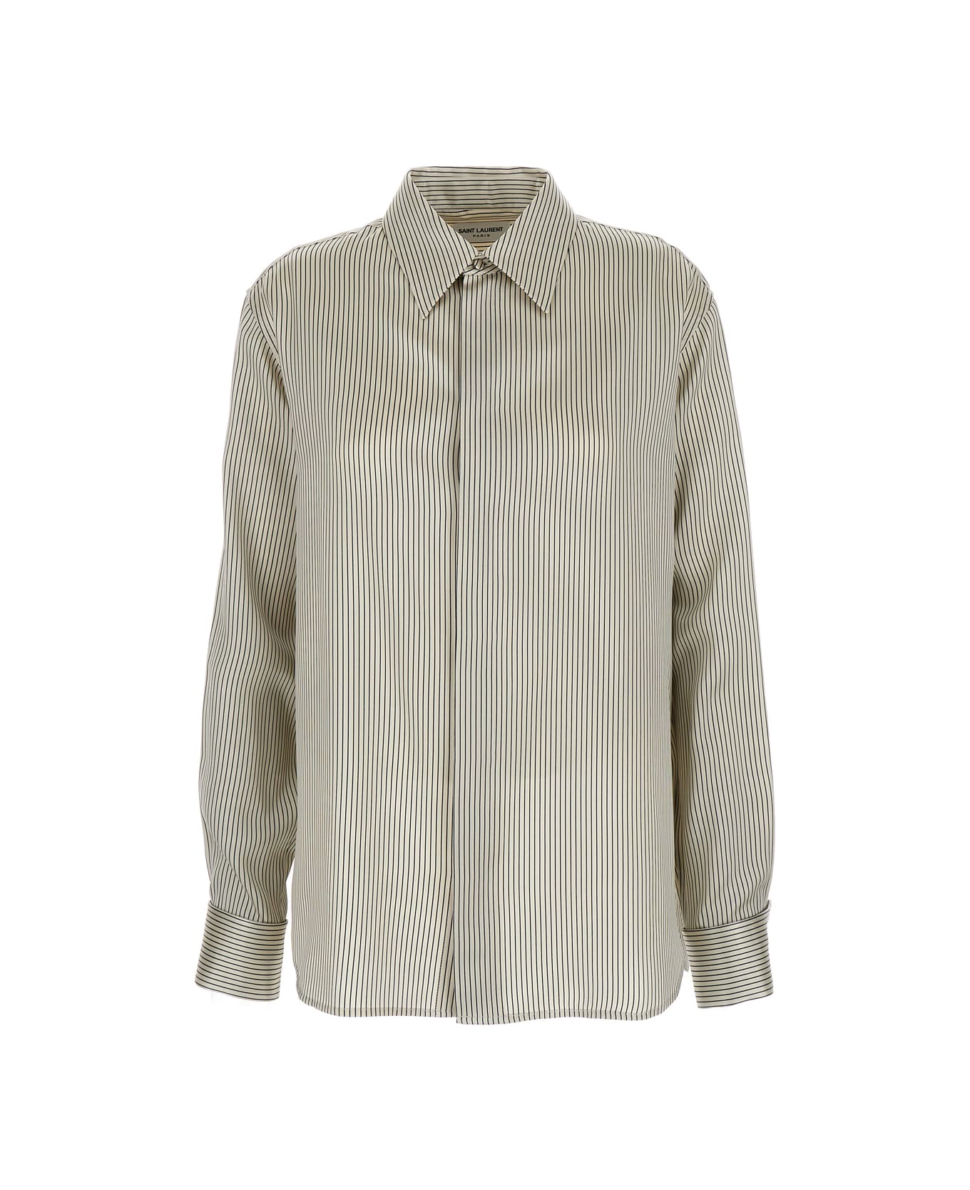 Saint Laurent Silk Satin Shirt - Grey シャツ