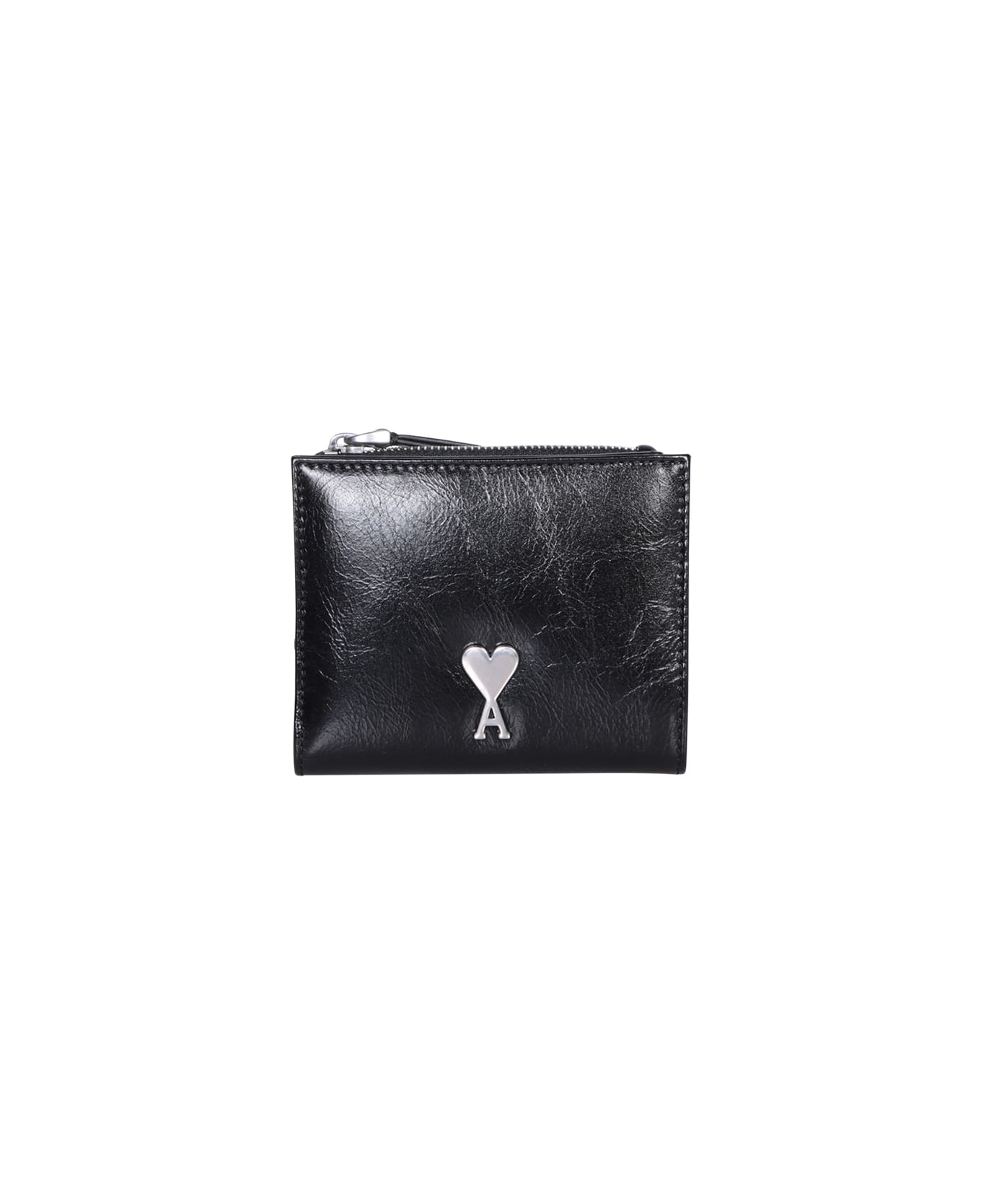 Ami Alexandre Mattiussi Ami Paris Voulez Black Leather Wallet - Black