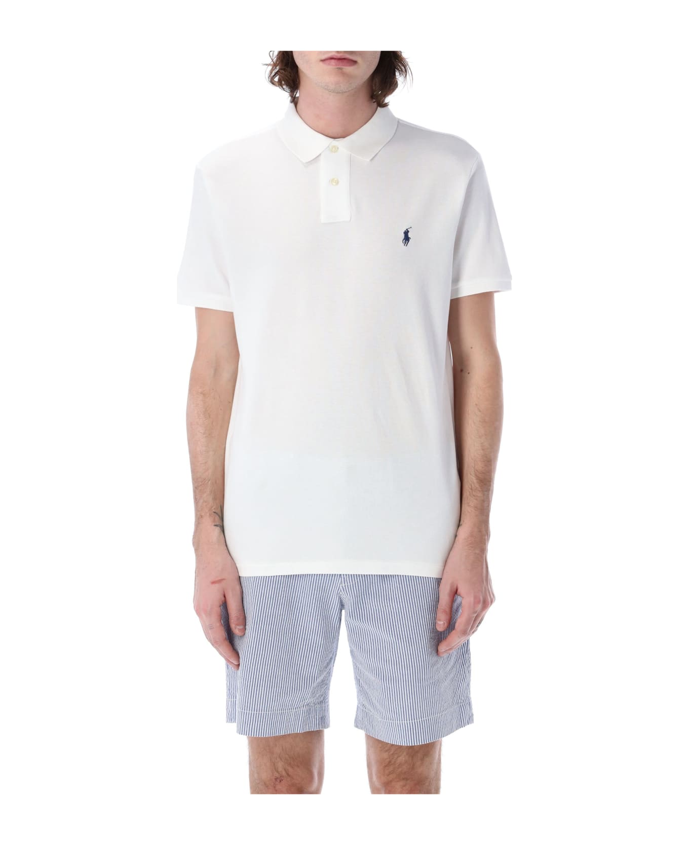 Polo Ralph Lauren Custom Slim Fit Polo Shirt - WHITE