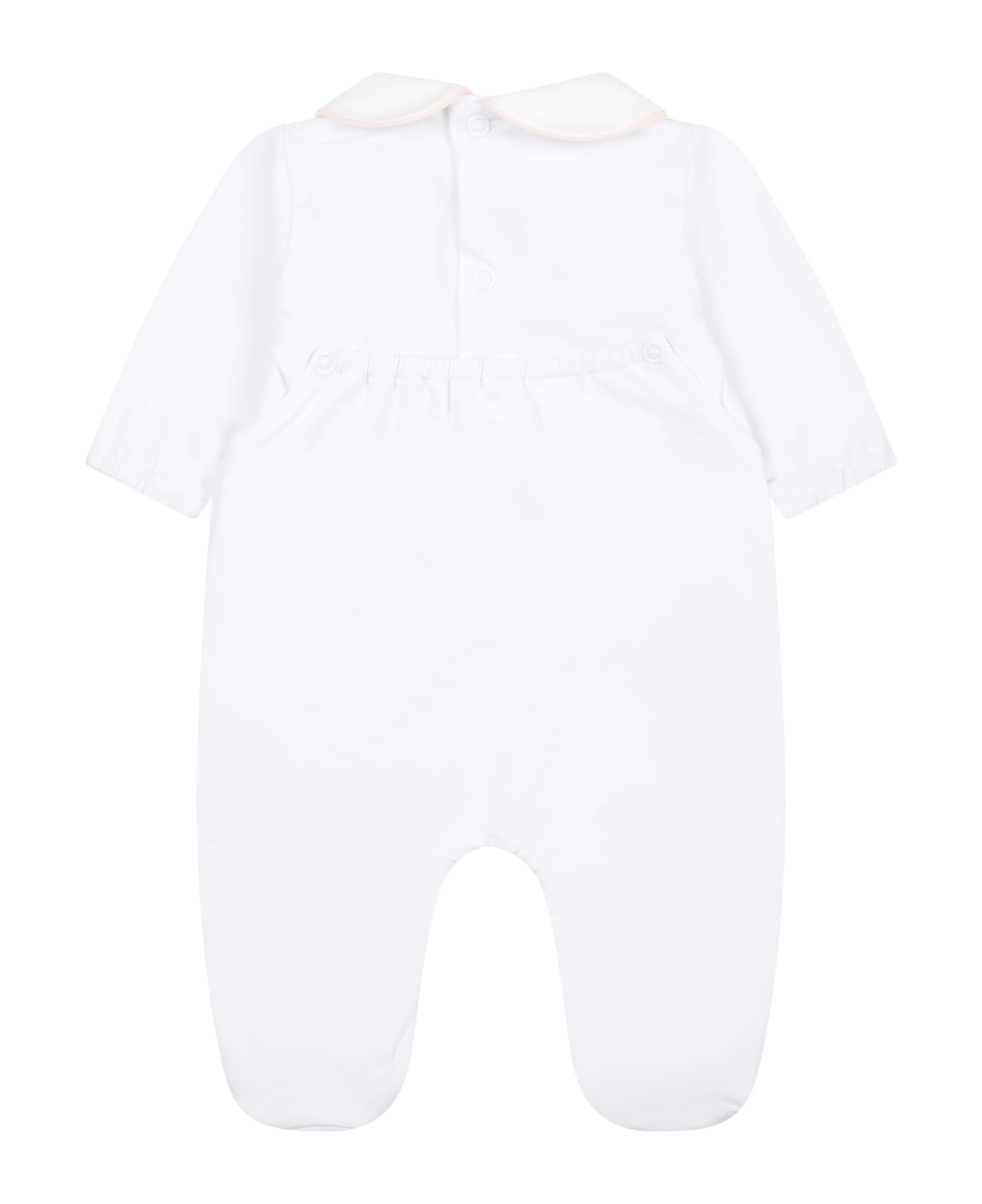 Little Bear White Babygrown For Baby Girl With Writing - White ボディスーツ＆セットアップ