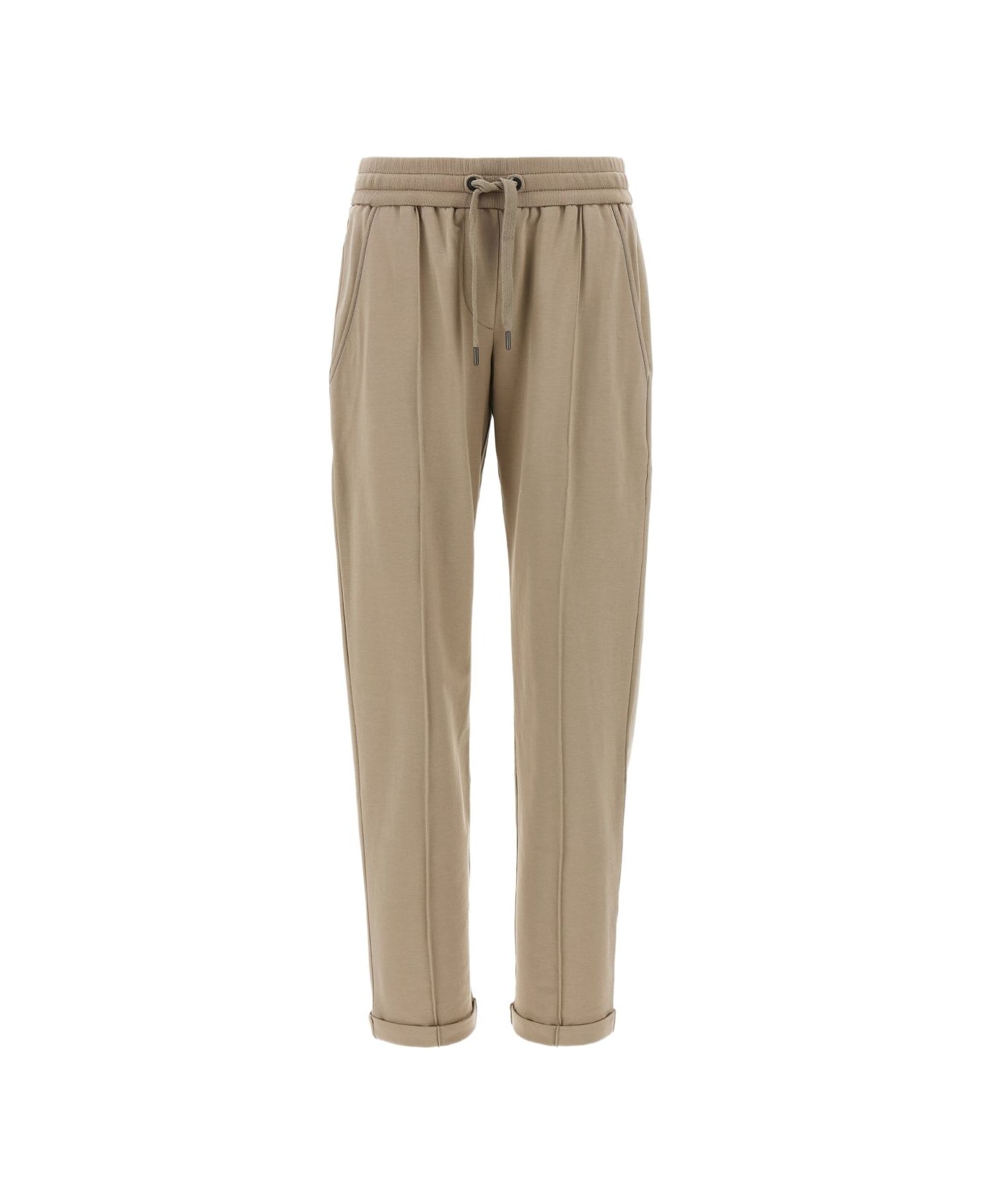 Brunello Cucinelli Cotton Drawstring Trousers - Blue