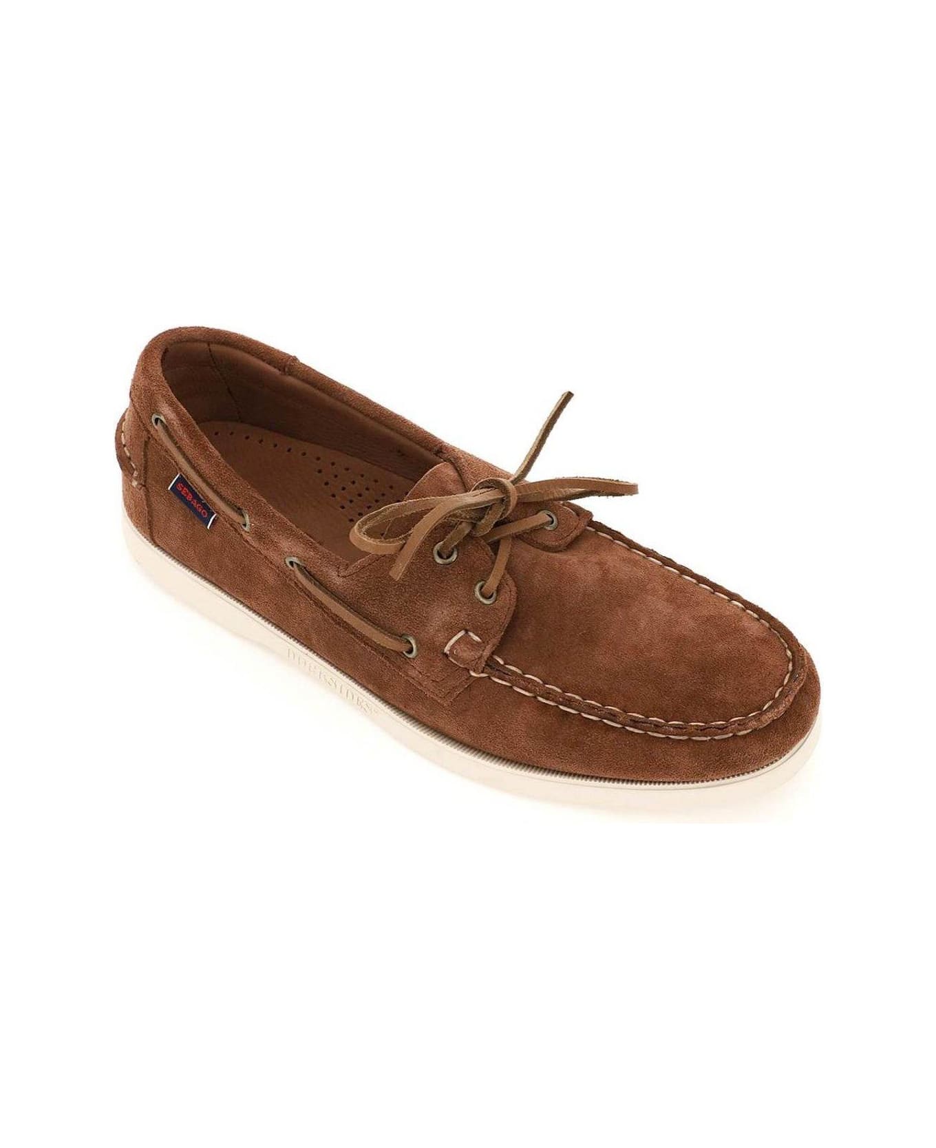 Sebago Lace-up Round Toe Boat Shoes - Dark Brown
