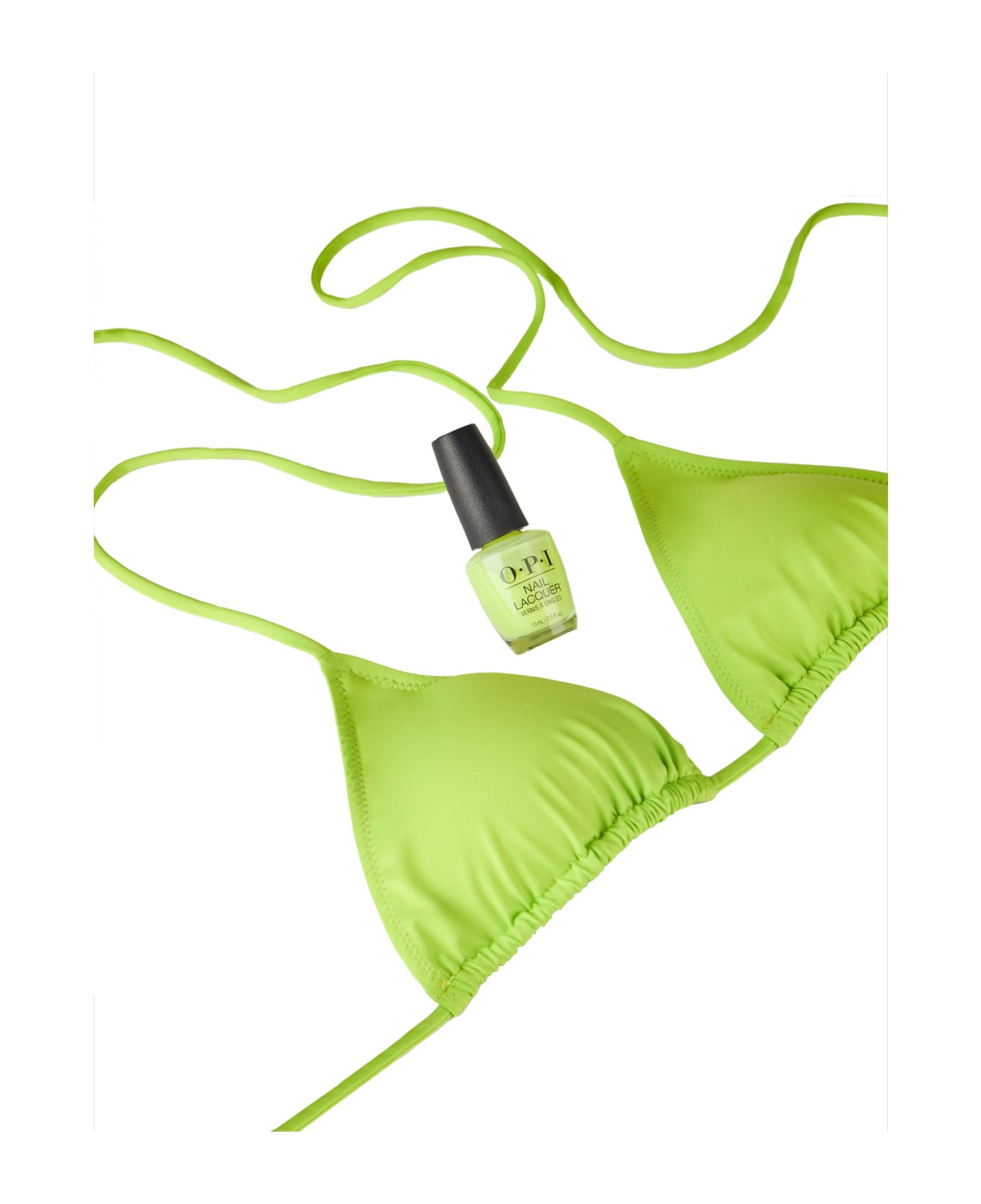 MC2 Saint Barth Woman Lime Triangle Top Swimsuit - GREEN